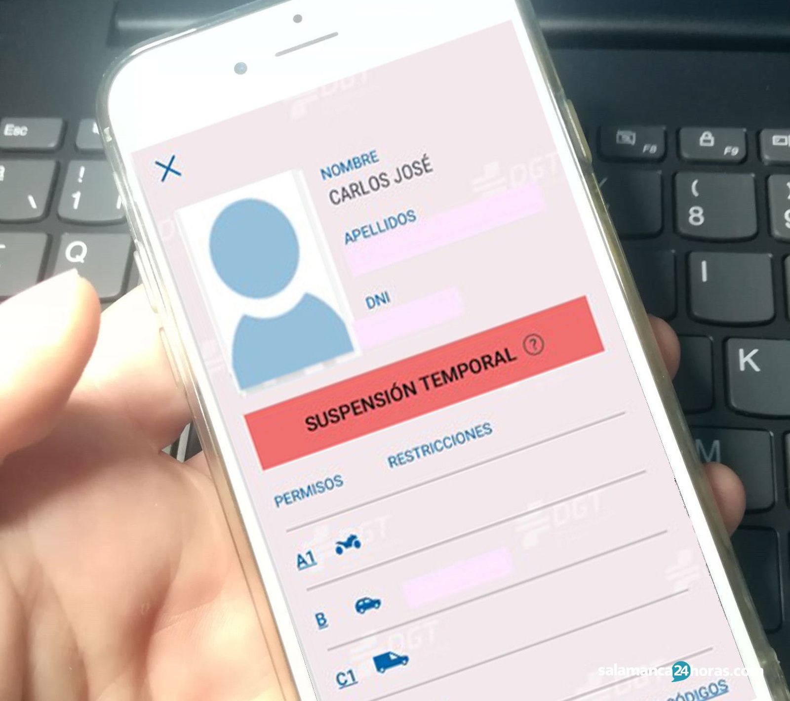 Carnet en el movil