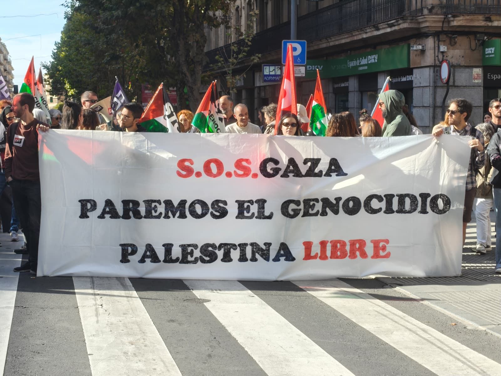 Manifestación por Palestina en Gran Vía