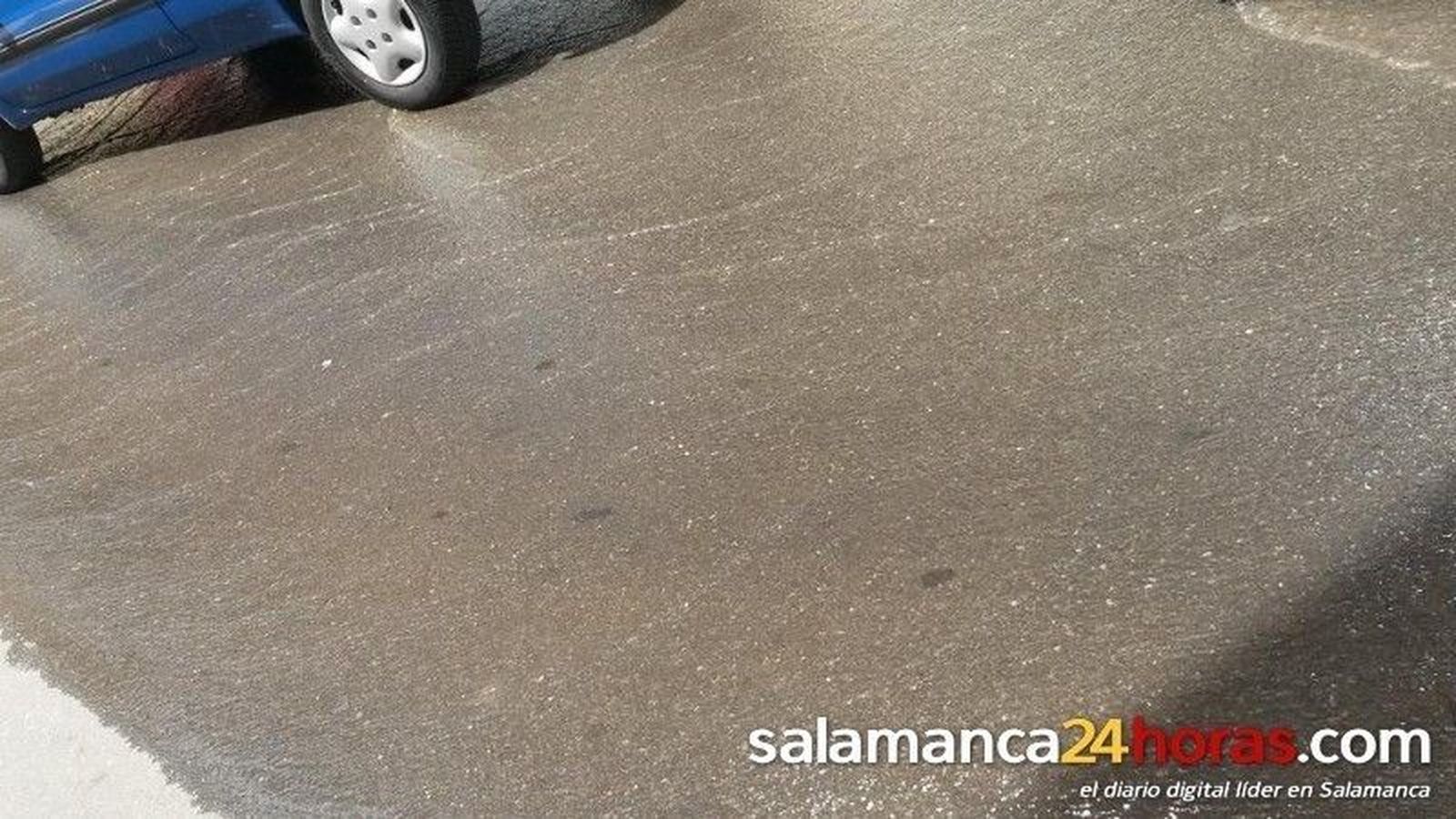 Reventón en la calle Vitigudino