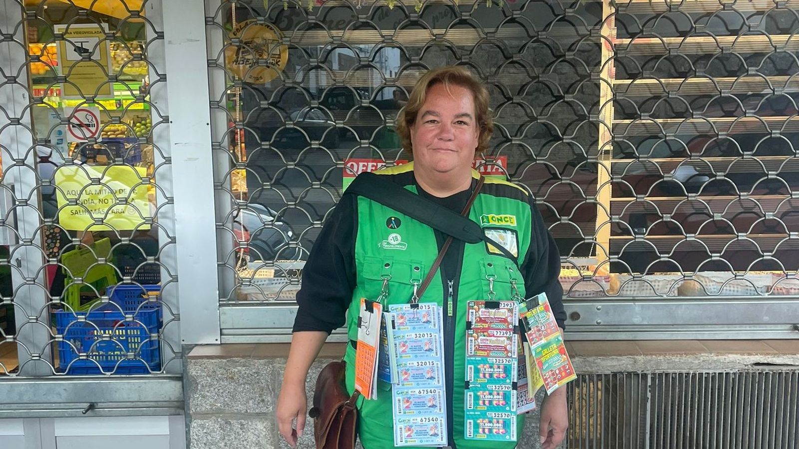 Belén Pellico Sáez, vendedora ONCE que ha dado el premio en Béjar