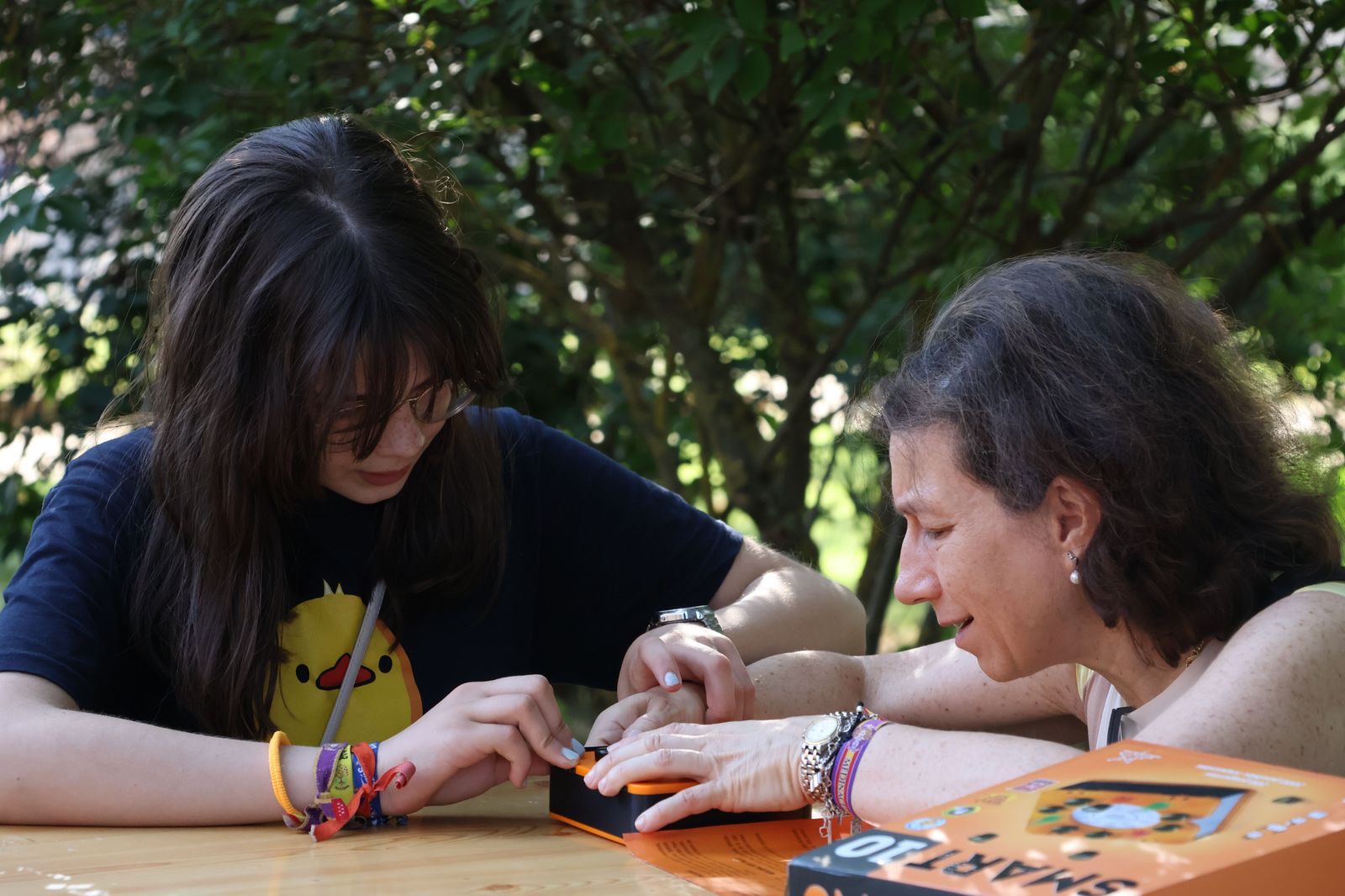 Juegos de mesa en los jardines del Castillo