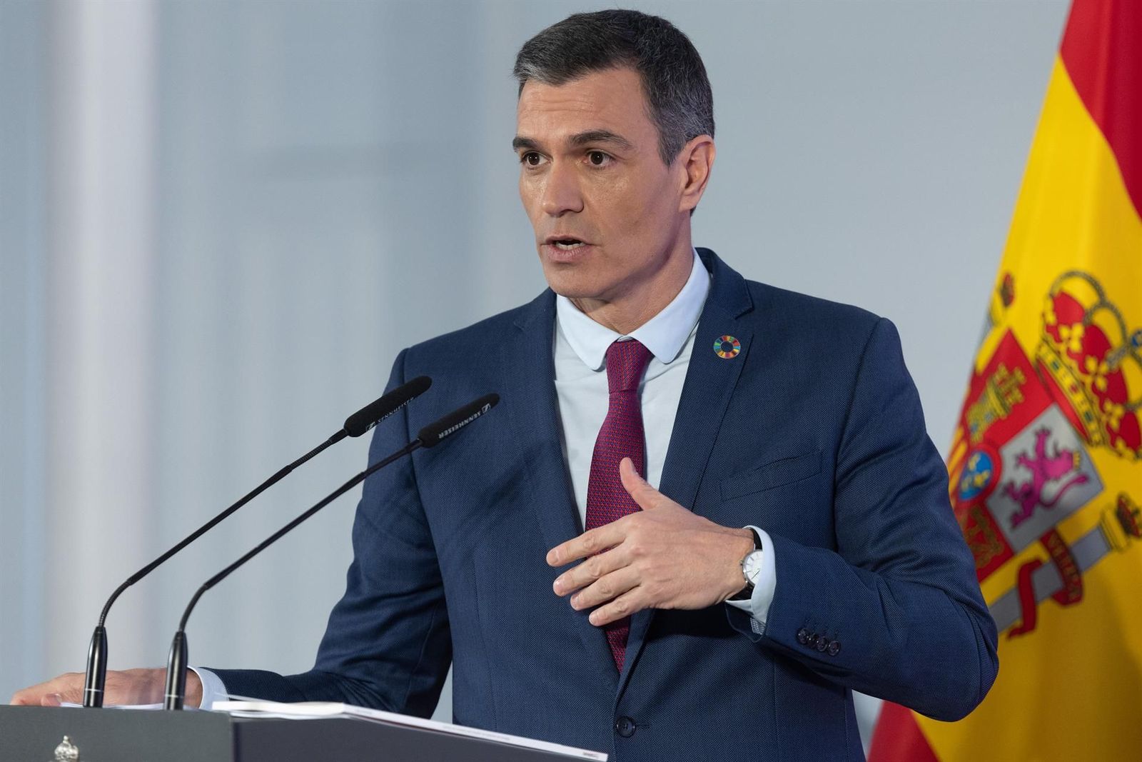 El presidente del Gobierno, Pedro Sánchez, en rueda de prensa | Foto de archivo