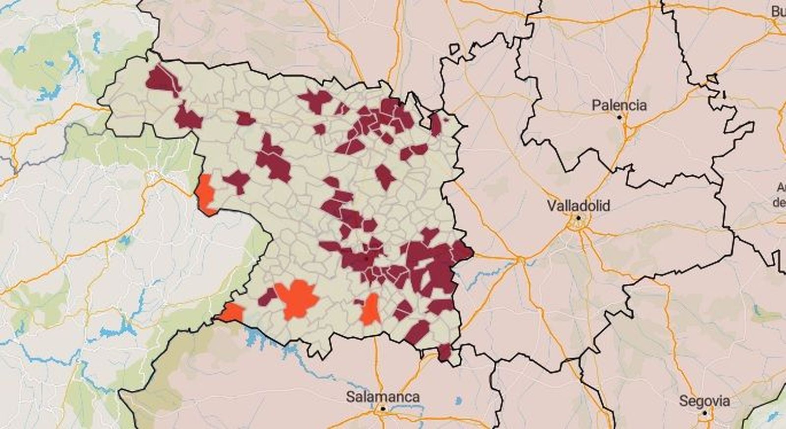 Municipios en riesgo muy alto este lunes