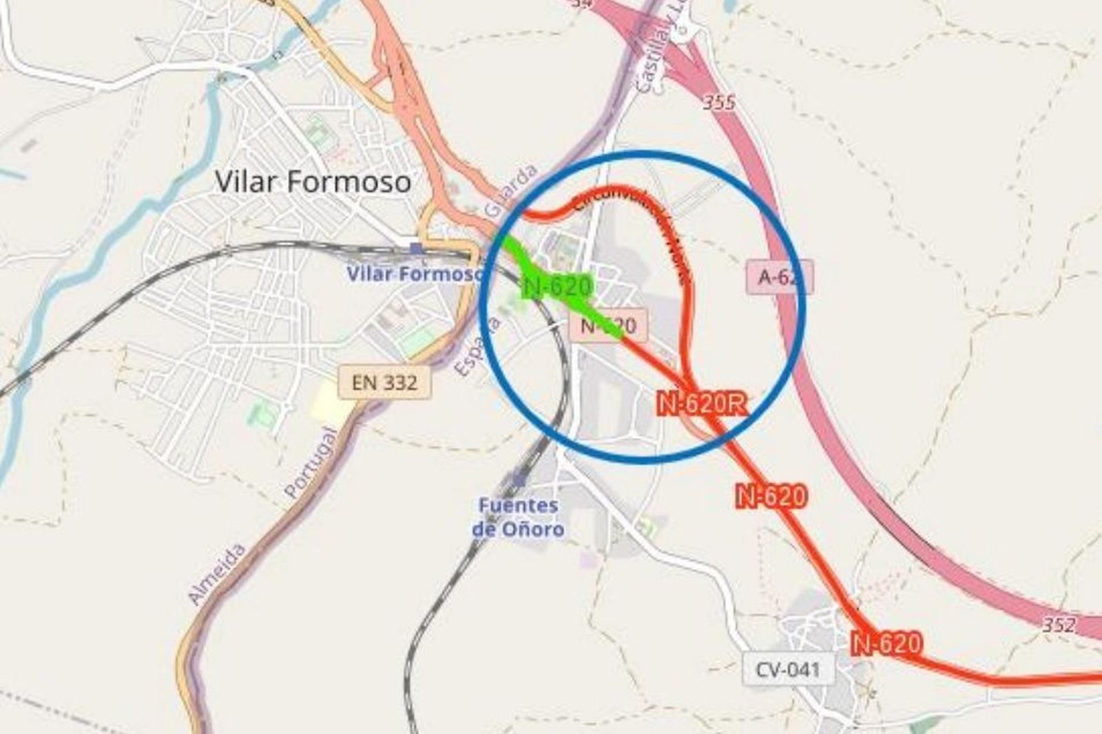 Cesión de tramos de la N620 a Fuentes de Oñoro