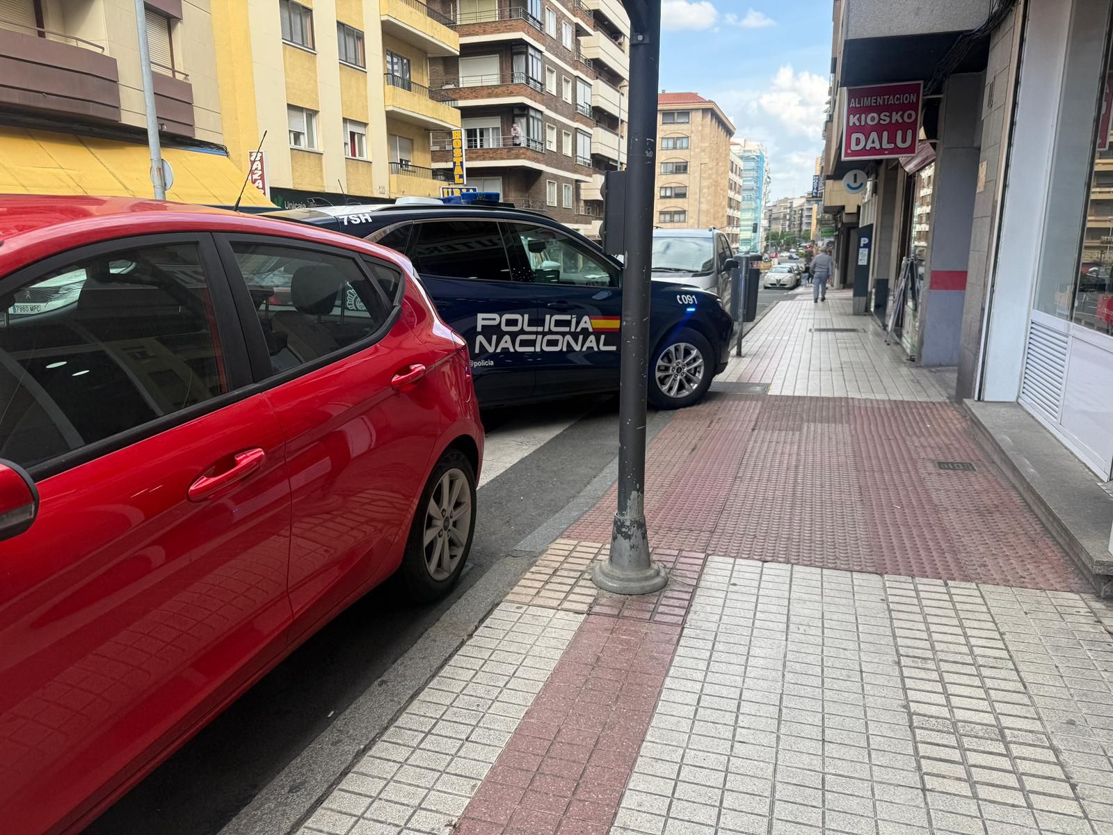Policía Nacional en  la avenida Italia de Salamanca por una pelea