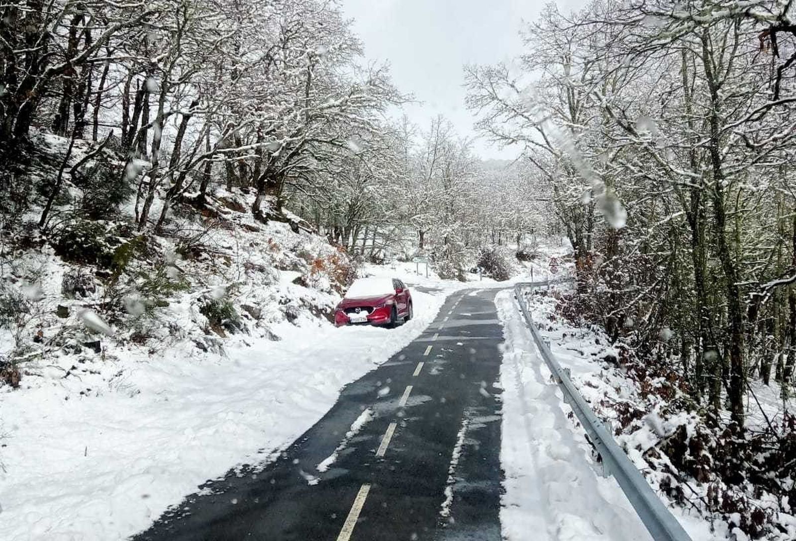 Nieve en las carreteras de Zamora