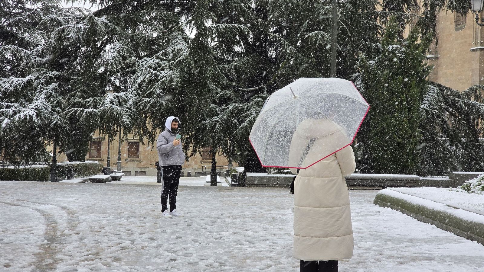 La nieve anega carreteras y tiñe de blanco Salamanca capital y provincia: imágenes de la nevada de este 28 de enero
