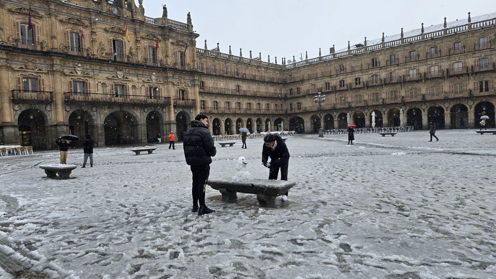 La nieve anega carreteras y tiñe de blanco Salamanca capital y provincia: imágenes de la nevada de este 28 de enero