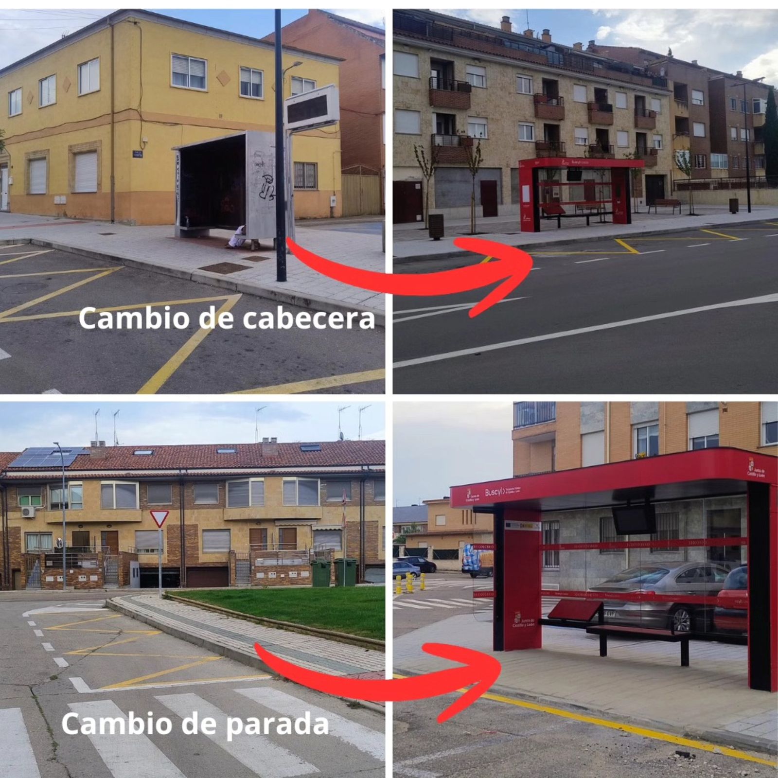 Villares de la Reina reubica dos paradas de autobús metropolitanas
