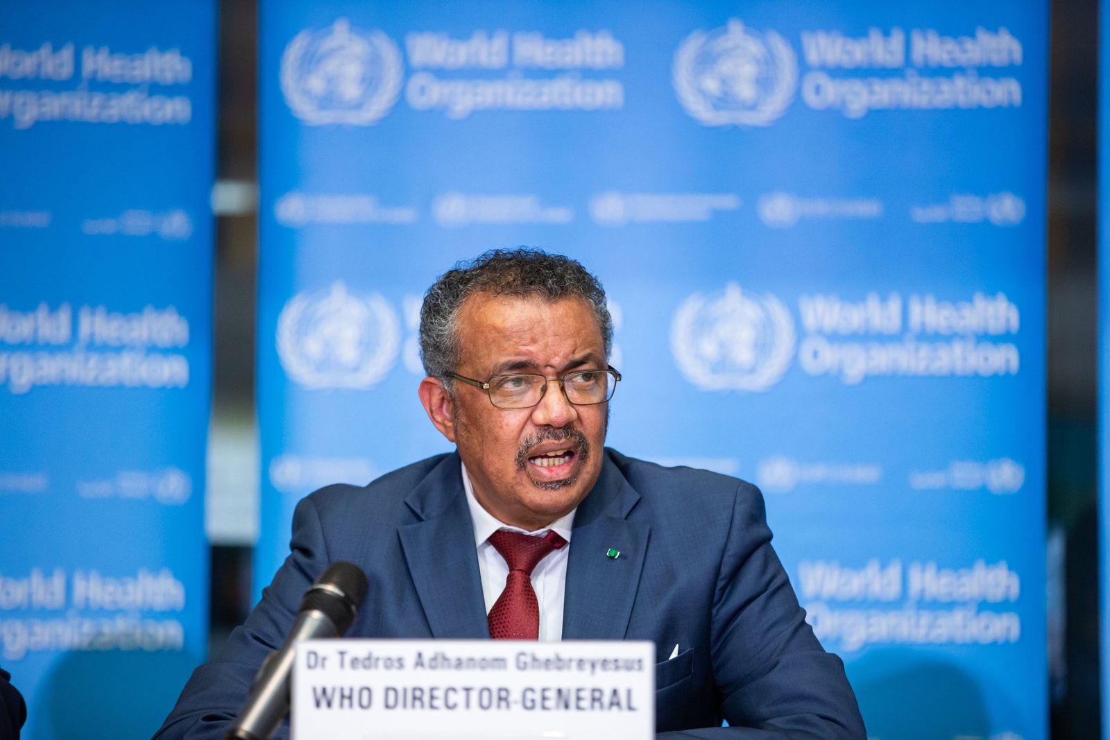 El director general de la Organización Mundial de la Salud (OMS), Tedros Adhanom Ghebreyesus, en rueda de prensa para informar sobre novedades en el brote de coronavirus originado en China. 6 de febr