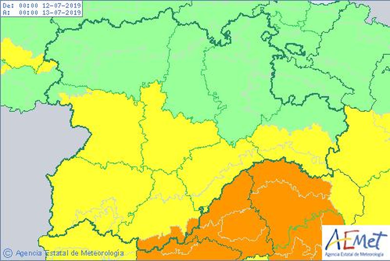 Aviso amarillo en Salamanca