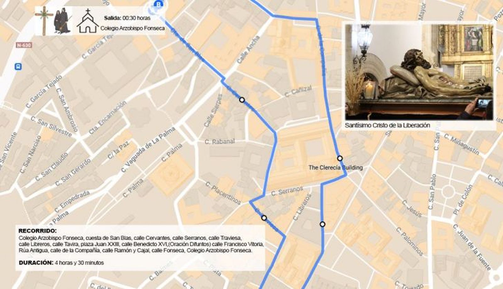 Recorrido de la Hermandad del Cristo del amor y de la paz 2025