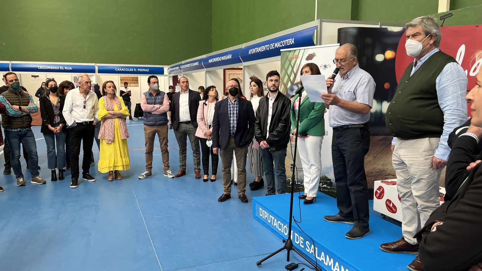 Un momento de la inauguración de la Feria Agroalimentaria de Macotera