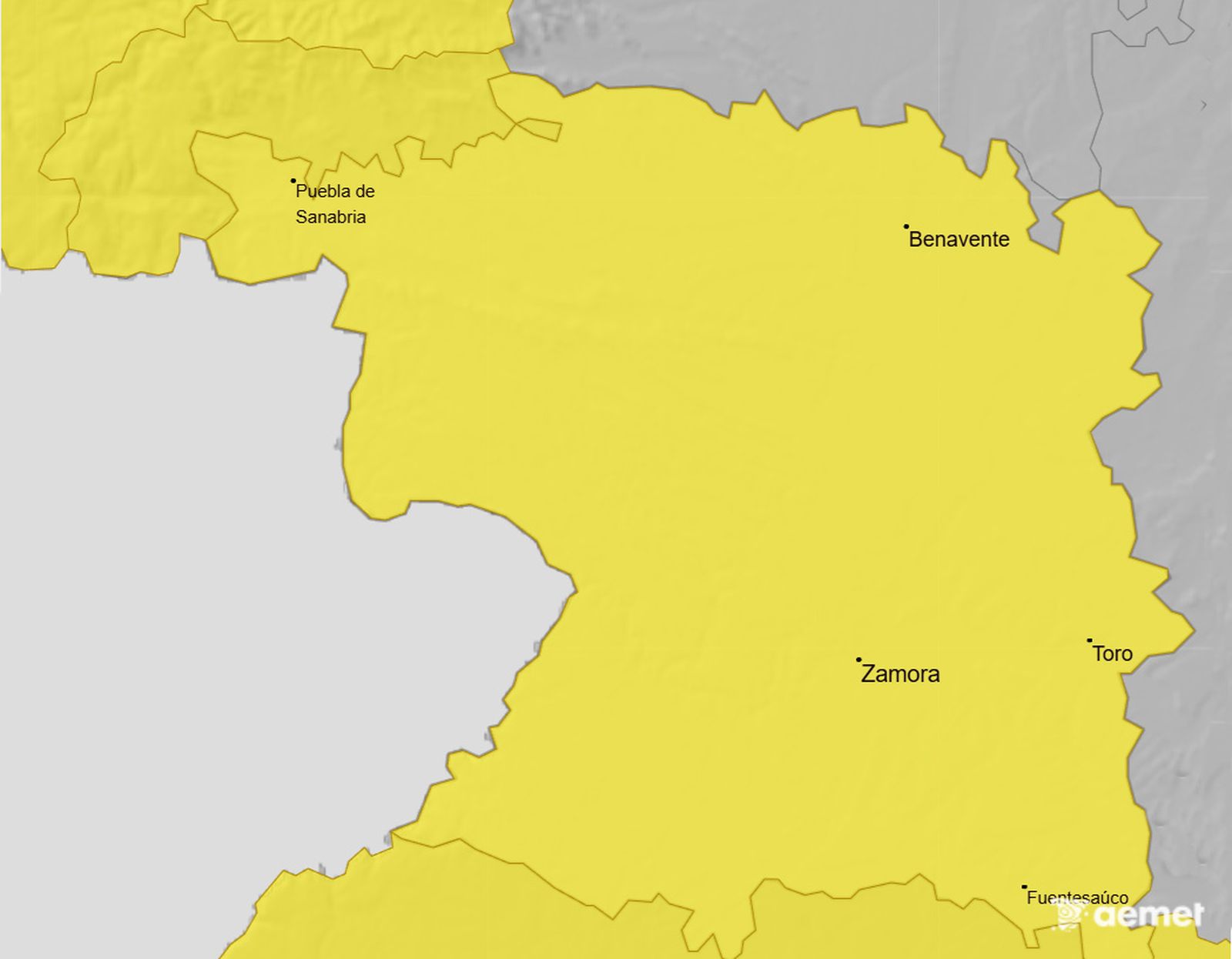 Mapa de la AEMET para este miércoles