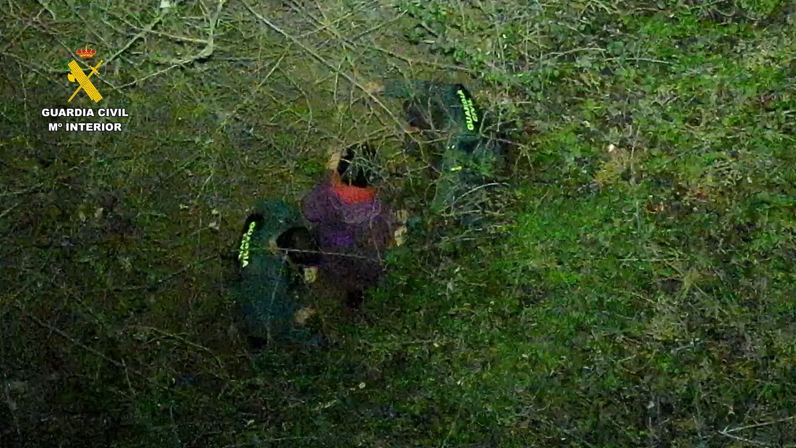 Momento de la localización del varón desaparecido