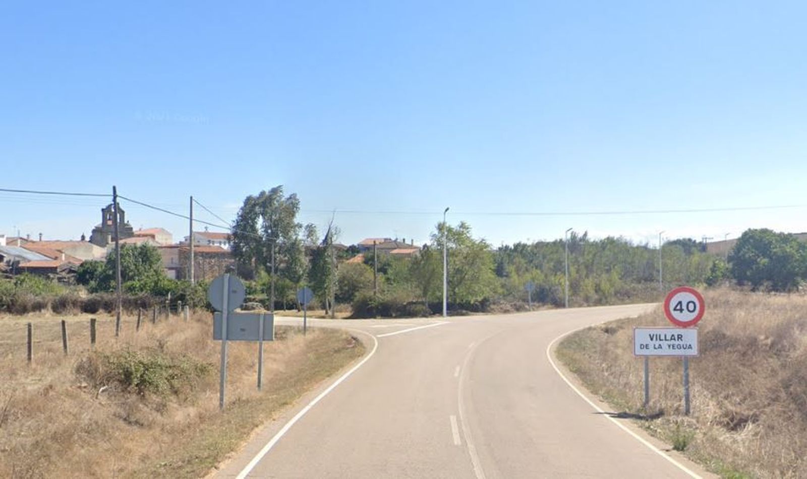 Entrada al municipio salmantino de Villar de la Yegua. Google Maps