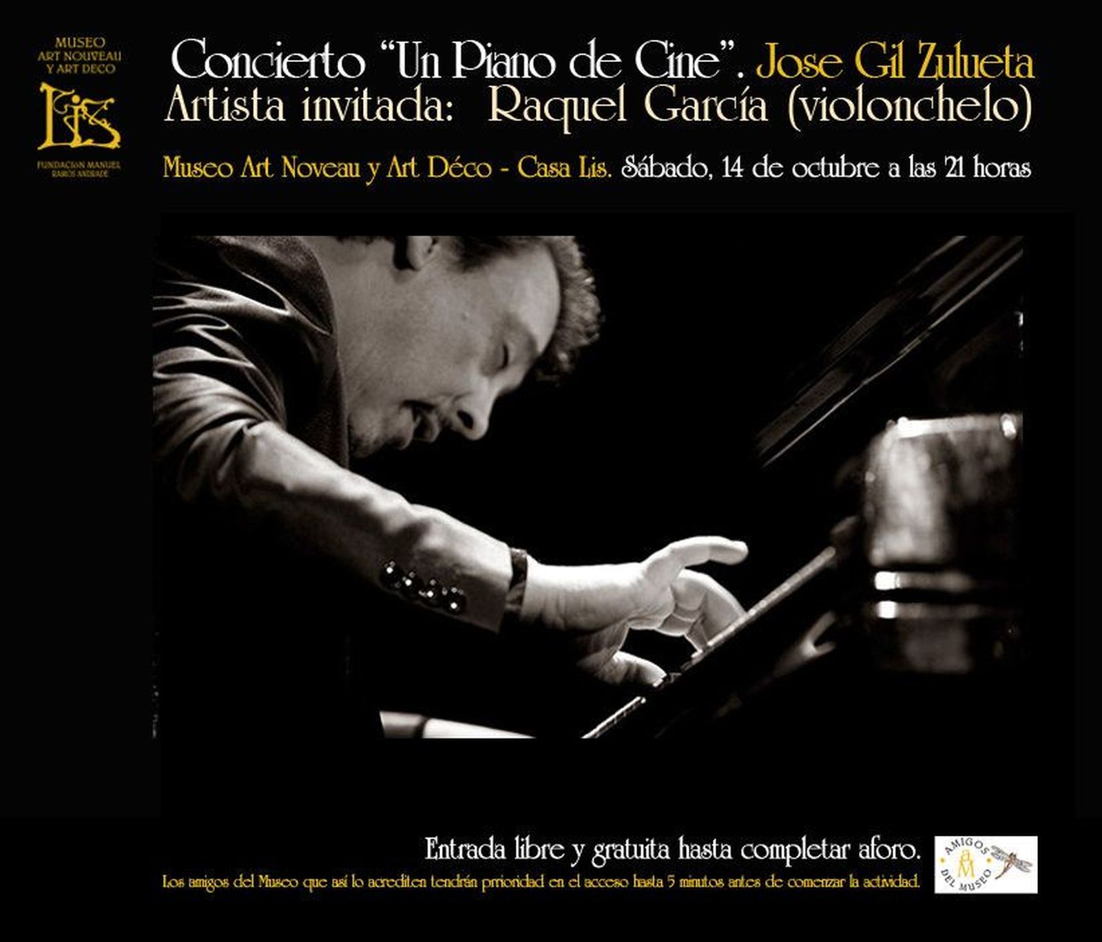 La Casa Lis acoge el concierto ‘Un piano de cine’ con Jorge Gil Zulueta