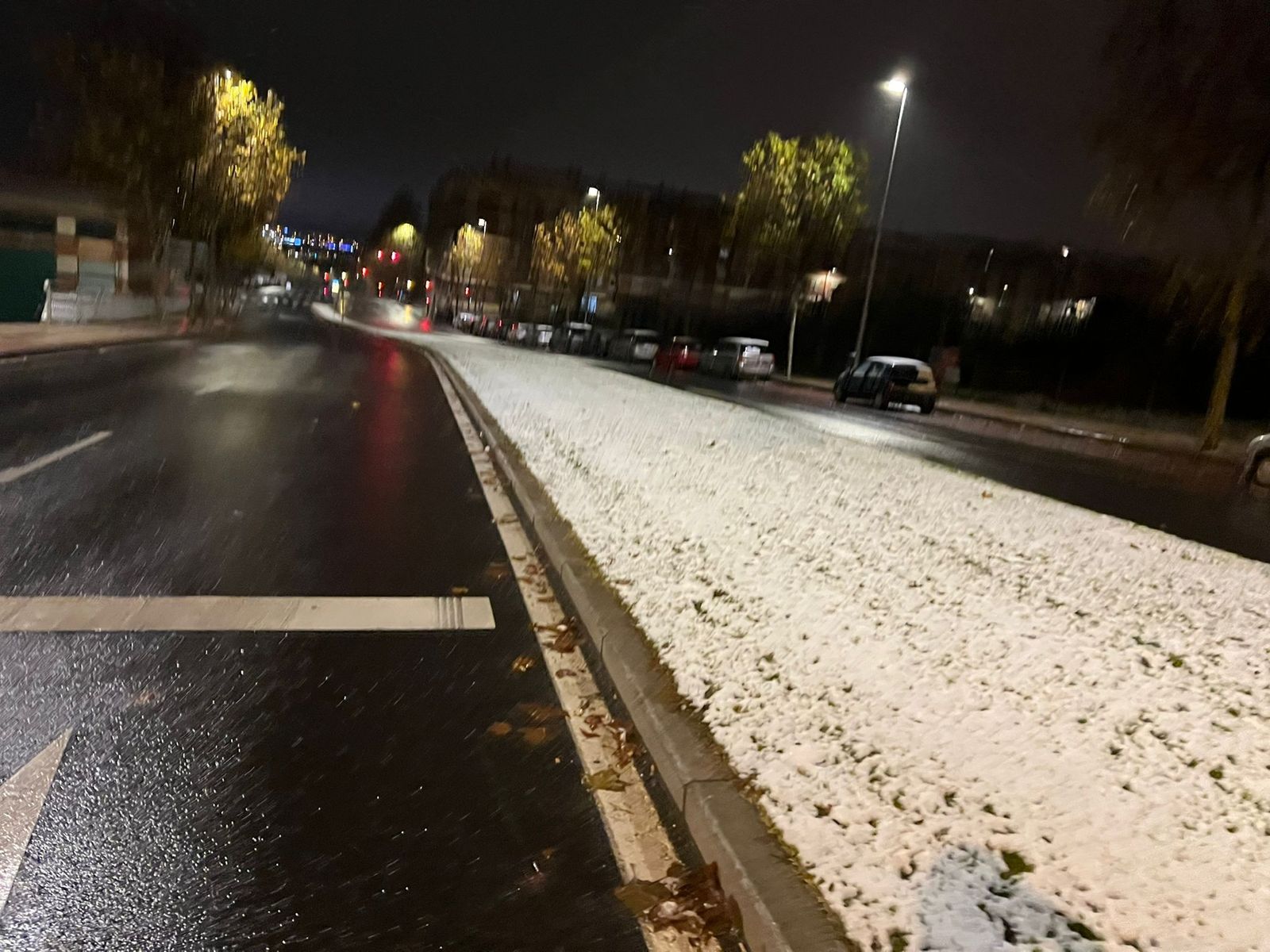 La primera nevada de la temporada tiñe de blanco la capital charra