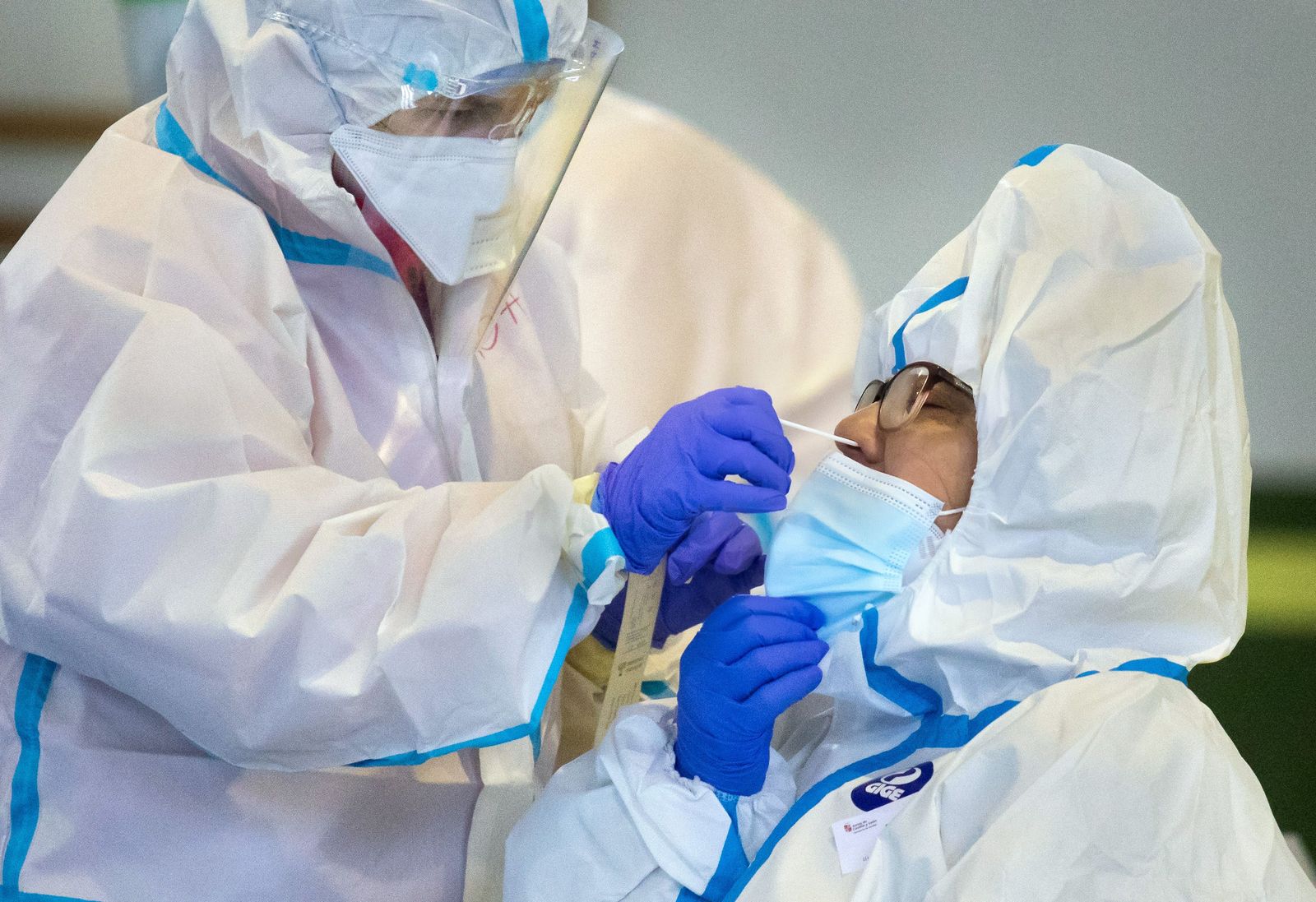 Cribado masivo llevado a cabo este sábado en Sancti Spíritus. FOTO ICAL