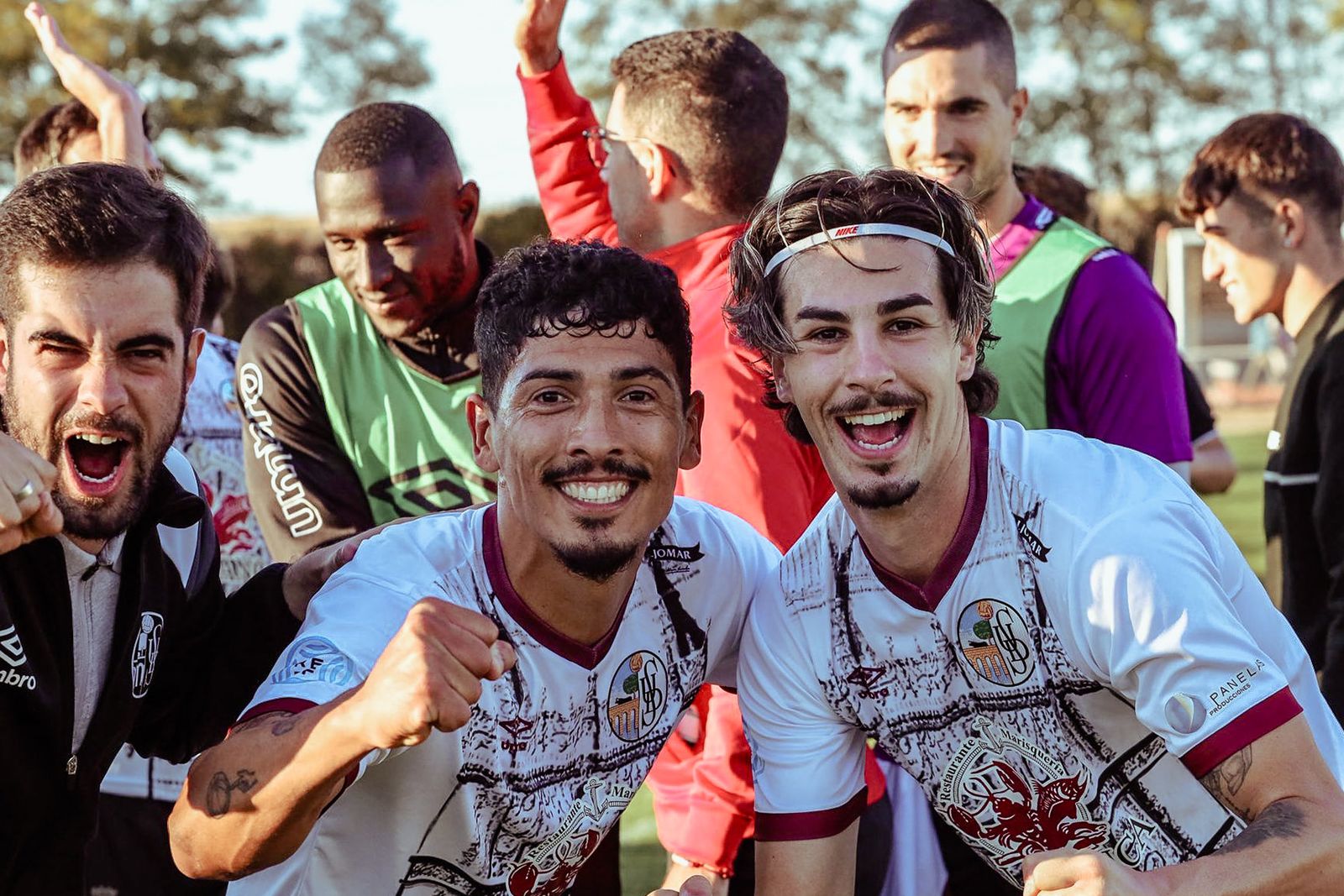 Servetti, Marotías y David celebran la victoria del Salamanca CF UDS ante la Sarriana