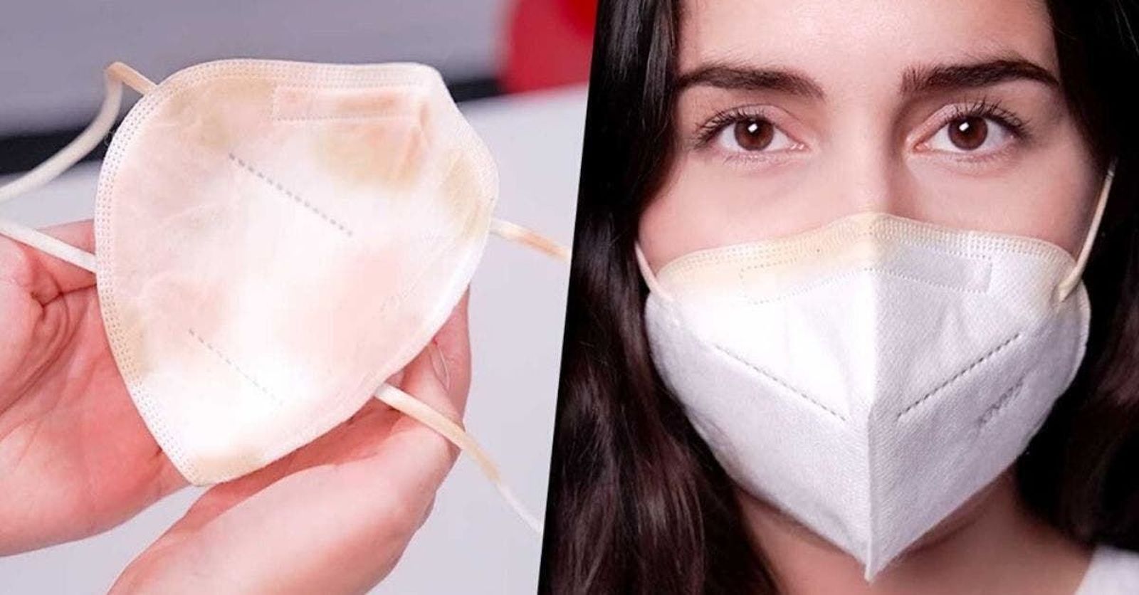 Mascarilla manchada de maquillaje