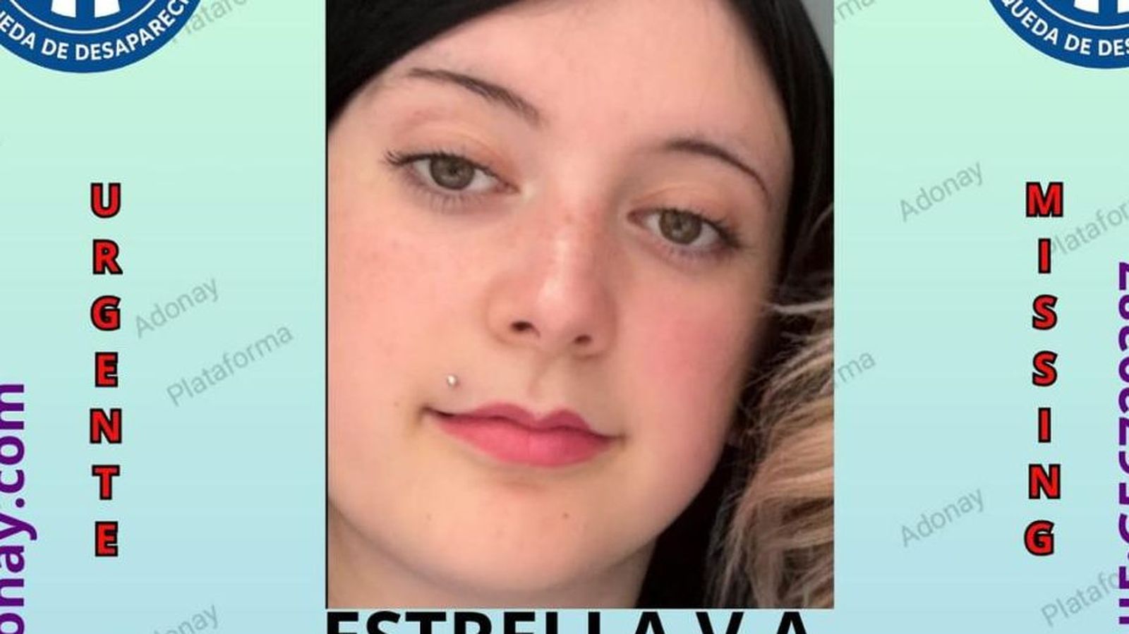 Cartel de búsqueda de la menor desaparecida