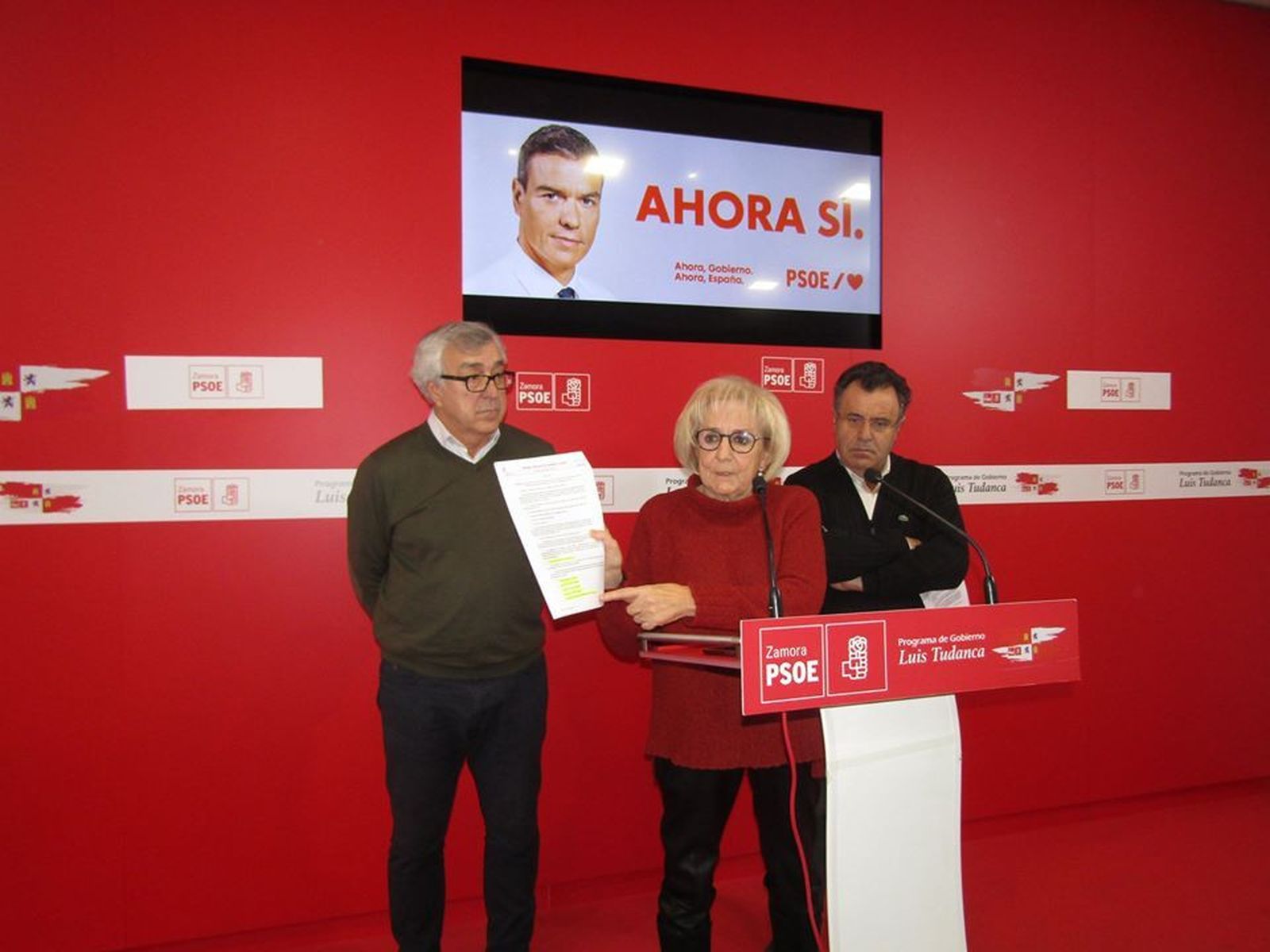 PSOE Zamora. I. García Rioja, José Fernández y JI Martín Benito