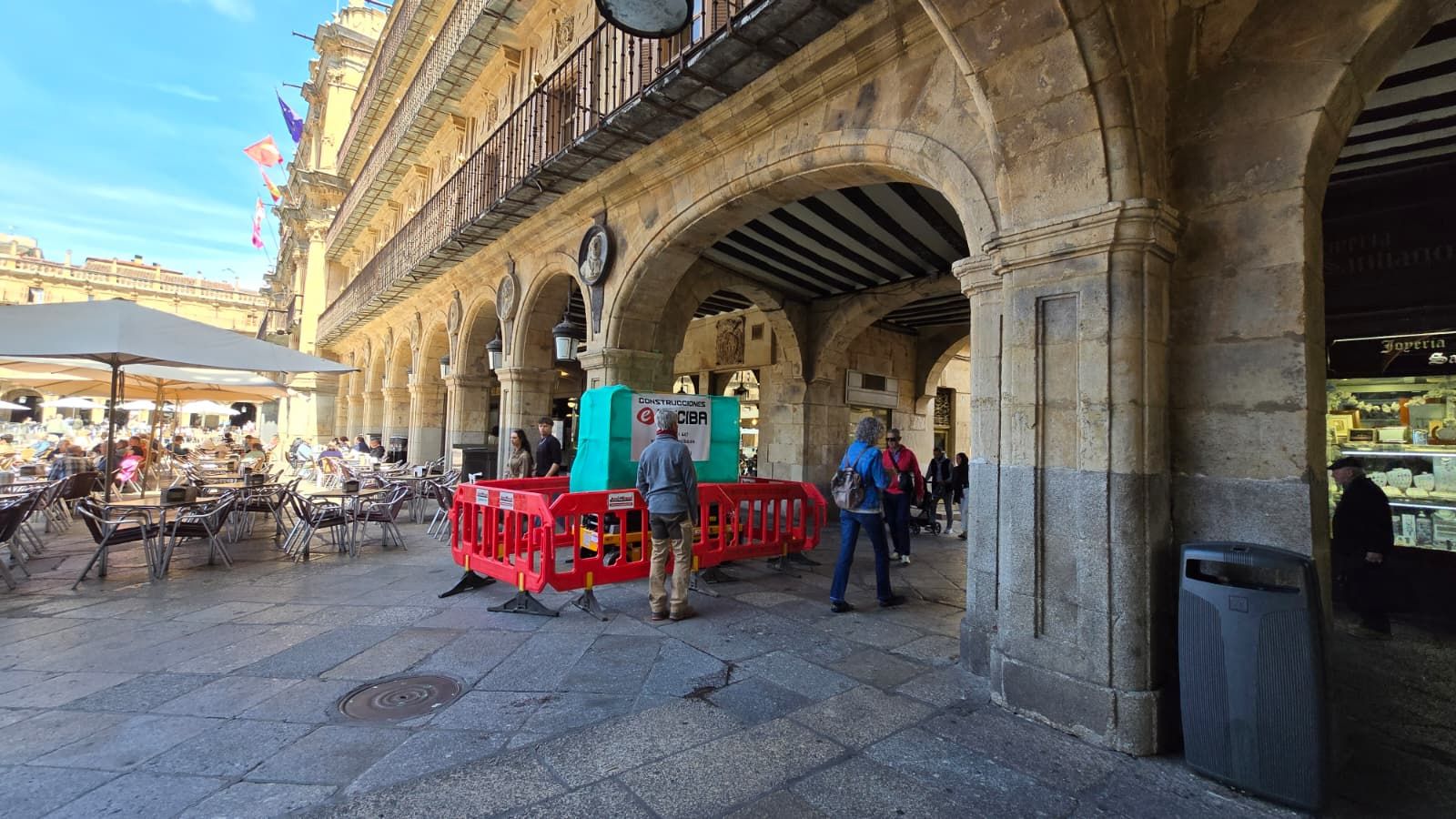 Reparación de los arcos en la Plaza Mayor