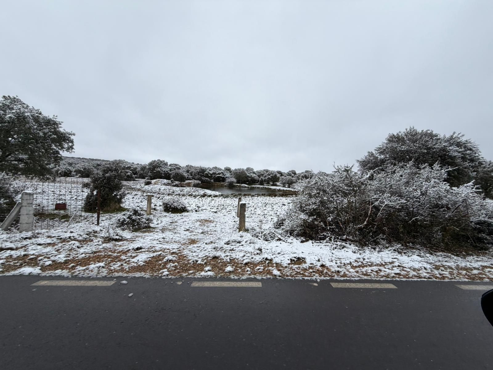 Nieve en Cuatro Calzadas, Pereña y Guijuelo este sábado