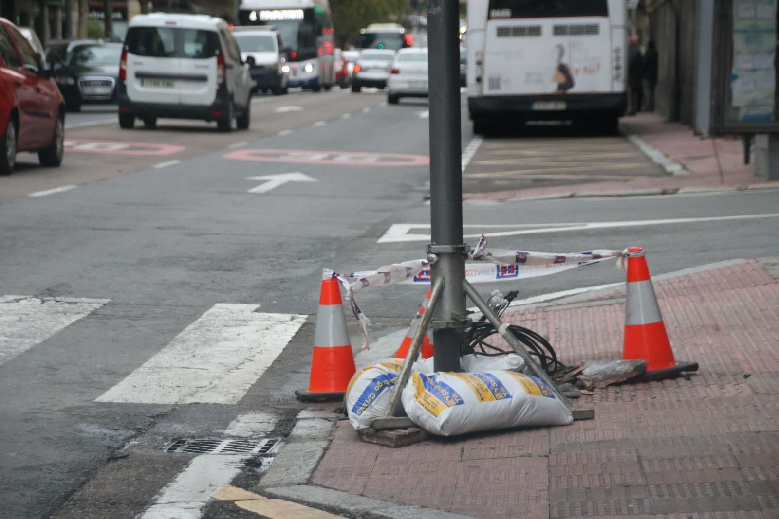 Semáforo roto en Gran Vía