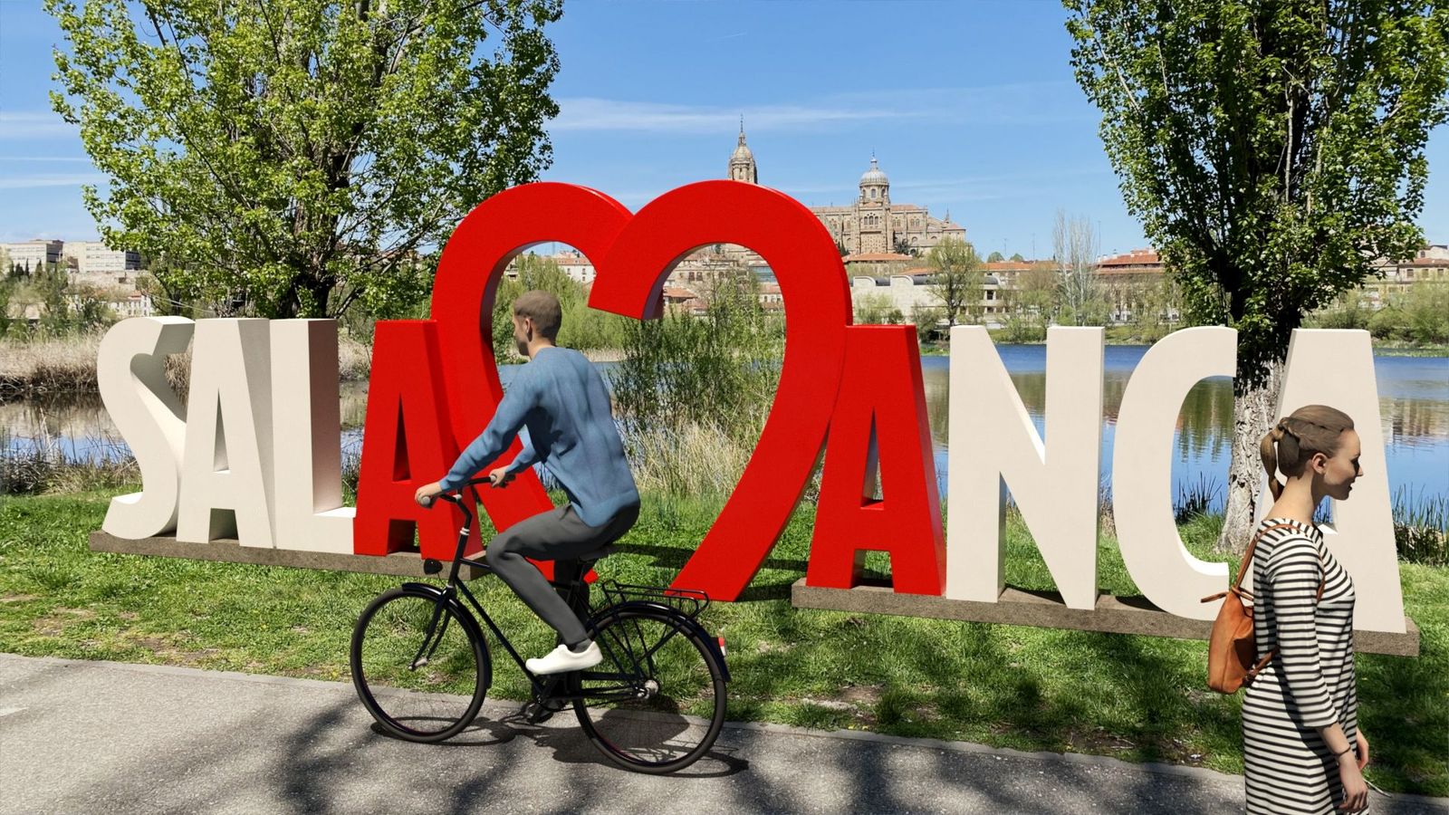 Imagen simulada de letras como reclamo turístico de Salamanca