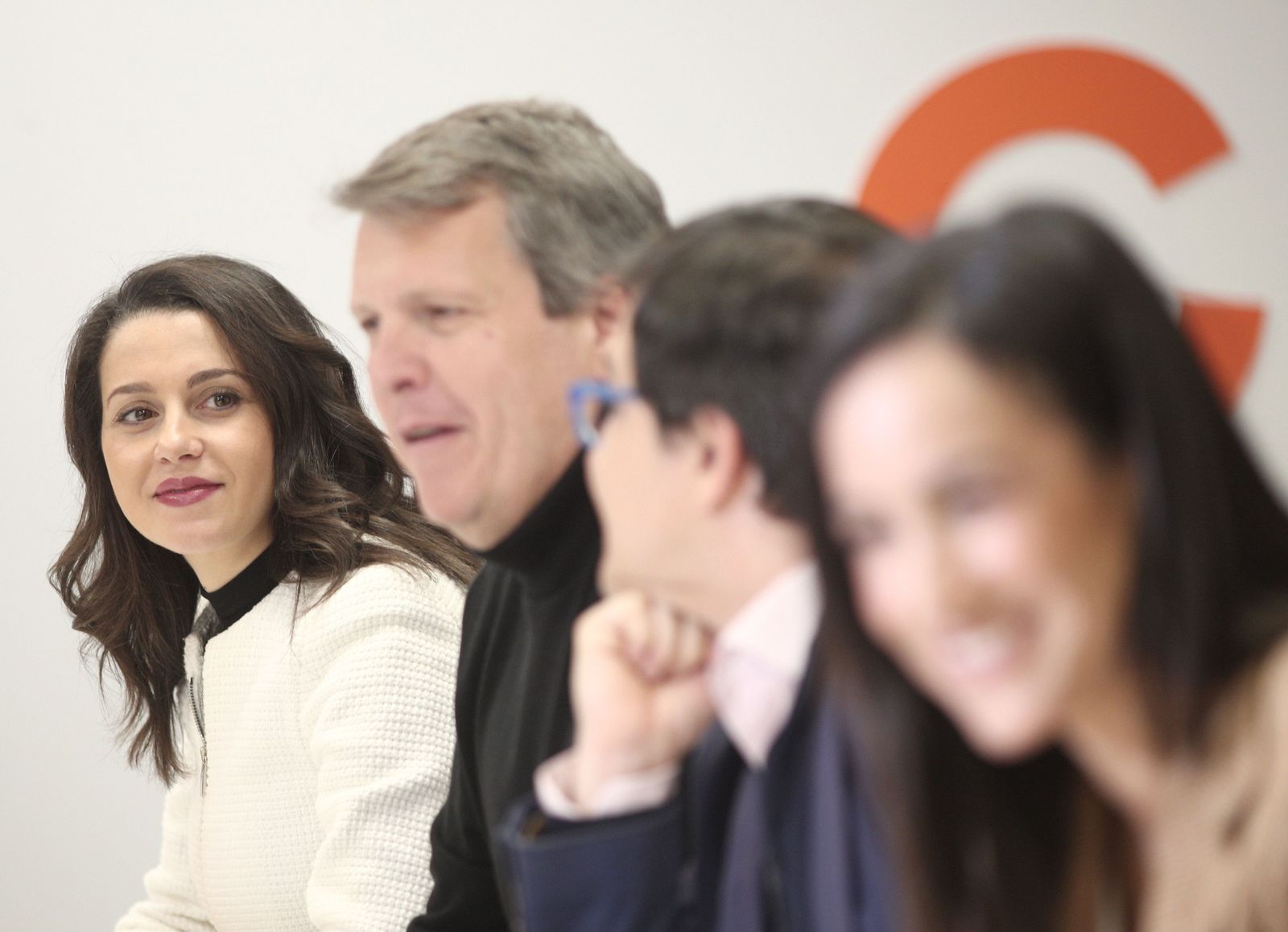 La presidenta de Ciudadanos, Inés Arrimadas, y otros dirigentes del partido.