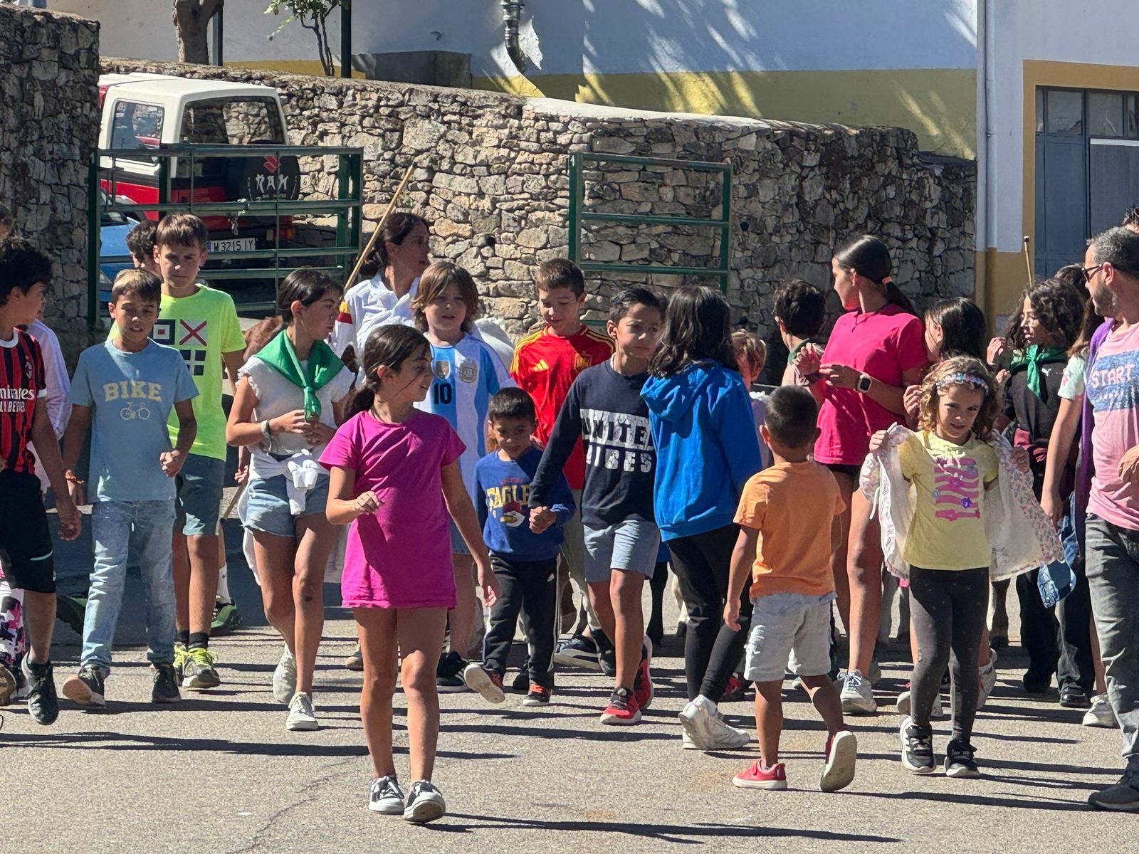 Encierro de mini bueyes en el último día de fiestas en Aldeadávila de la Ribera