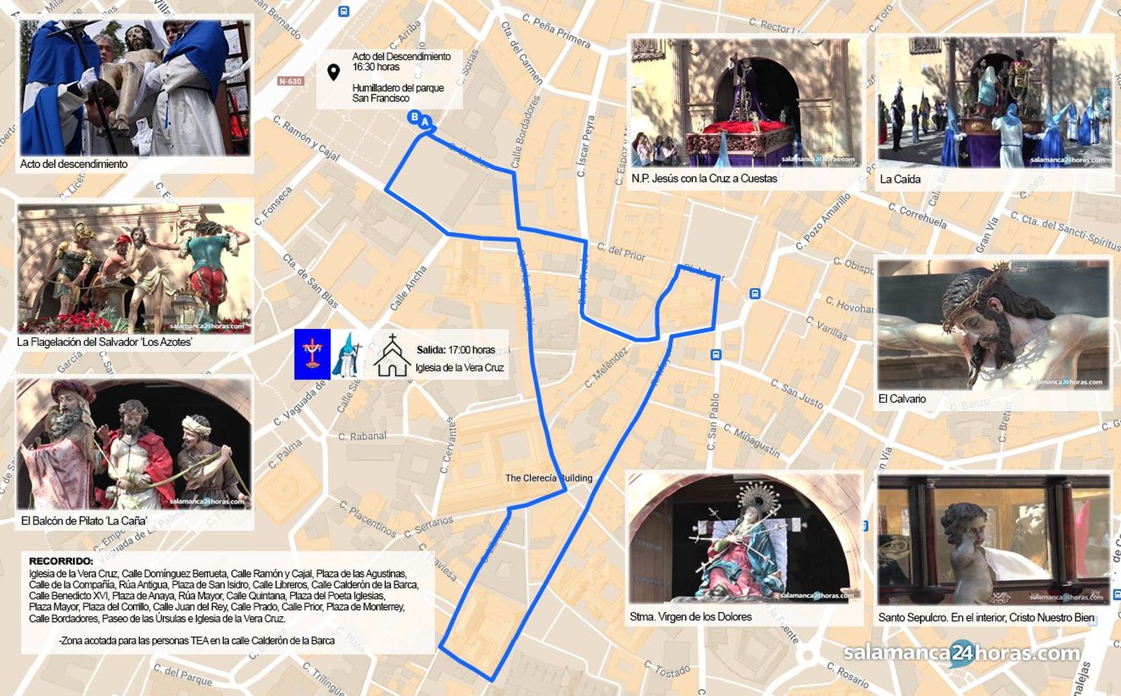 Recorrido de la procesión del Santo Entierro