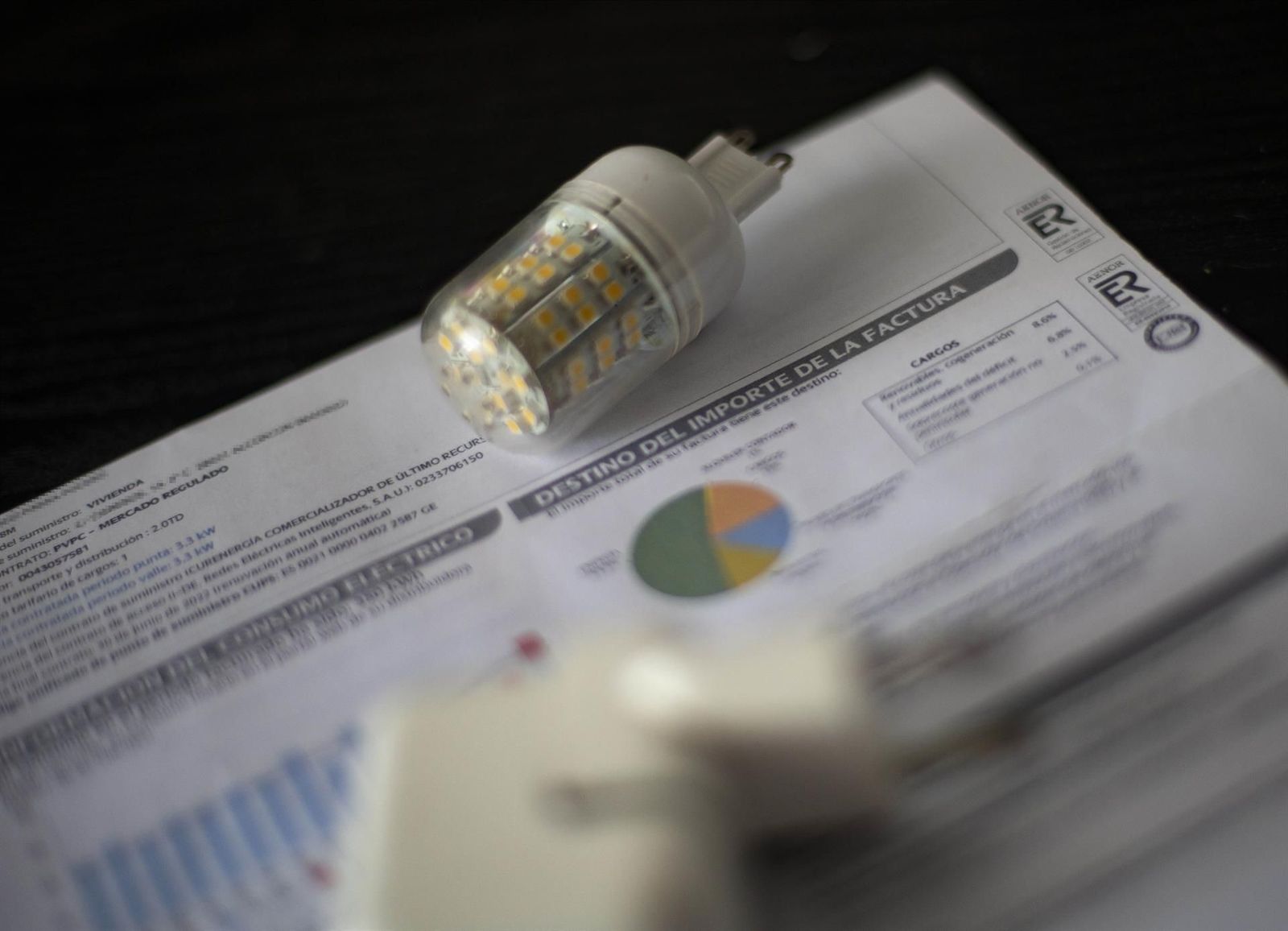 Una factura del consumo de luz. EP