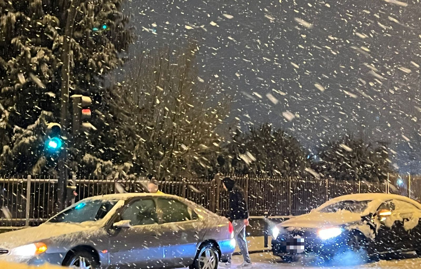 Colisiones a causa de la nieve