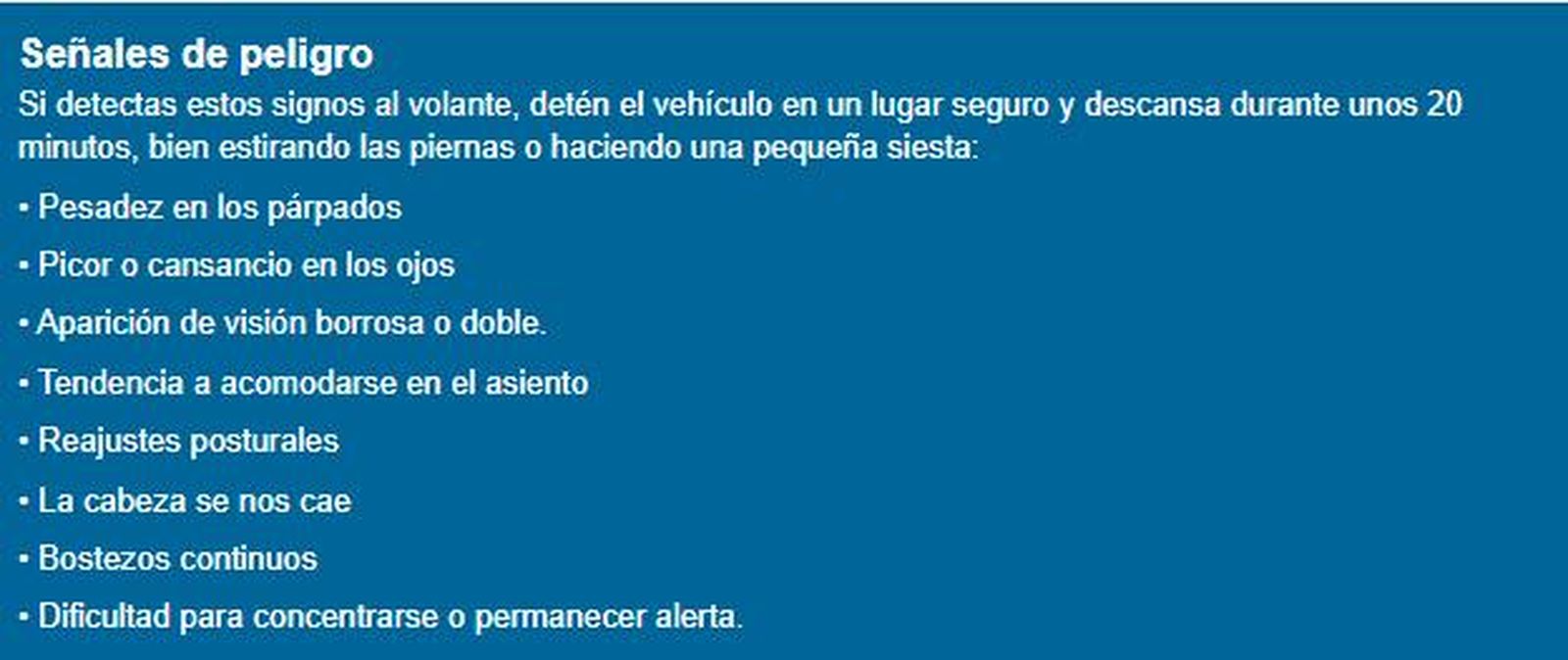 Señales de peligro. DGT