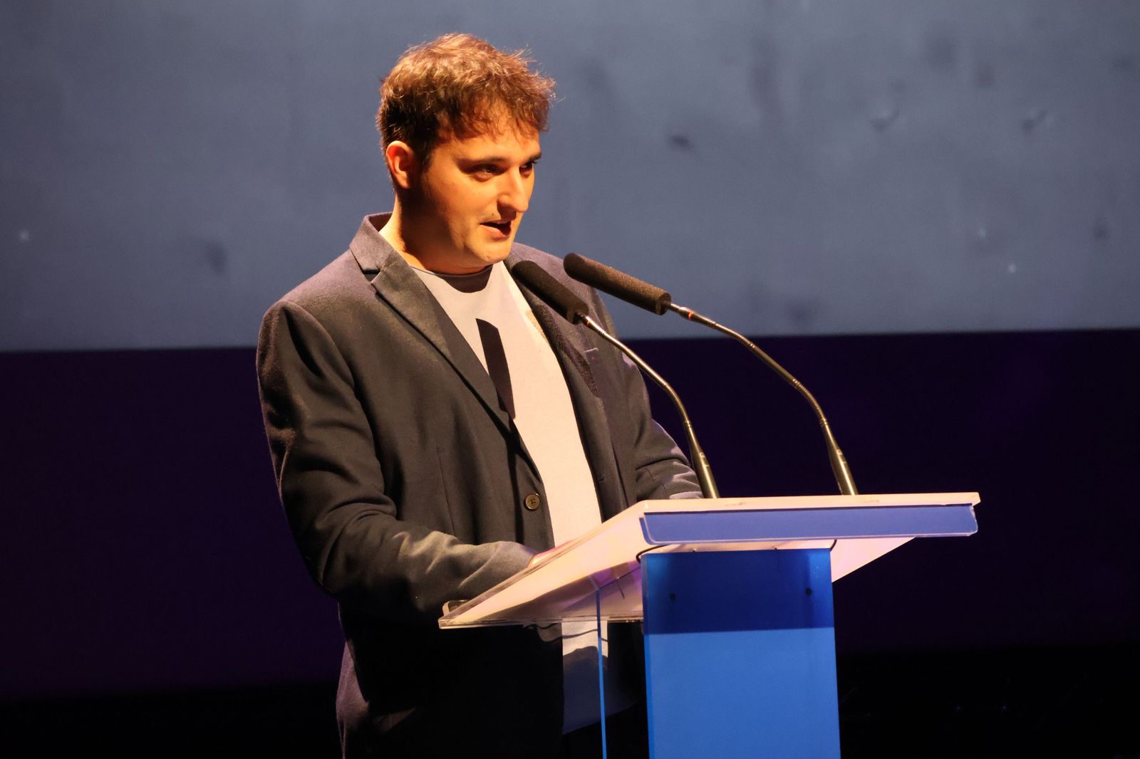 Óscar Antón durante la presentación del Spot de Semana Santa este miércoles