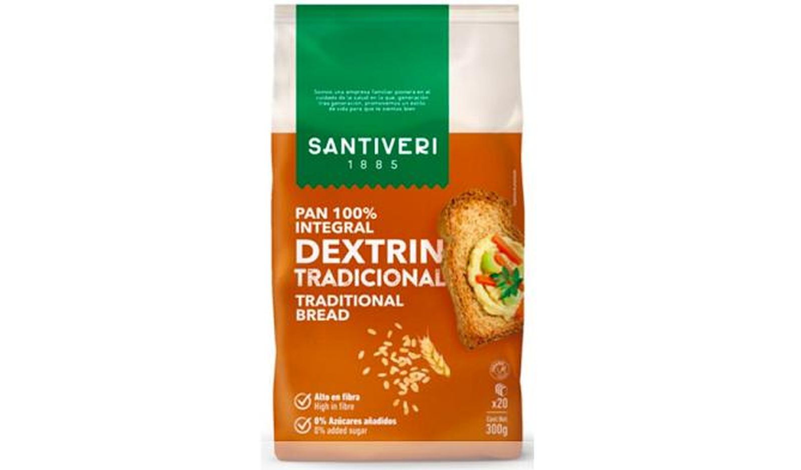 Pan 100% integral dextrin tradicional, de la marca Santiveri