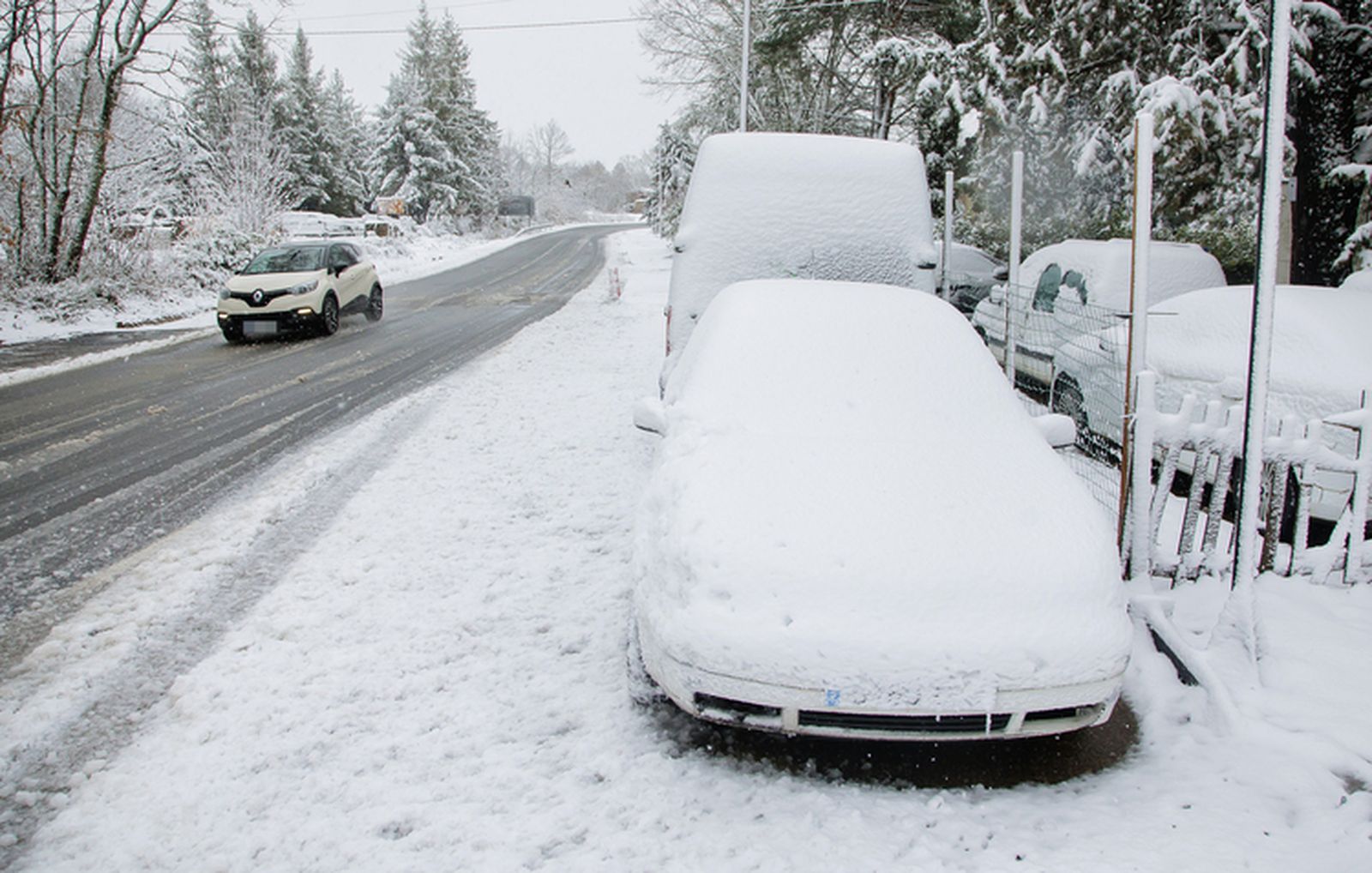 La nieve hace acto de presencia en el sur de la provincia de Salamanca