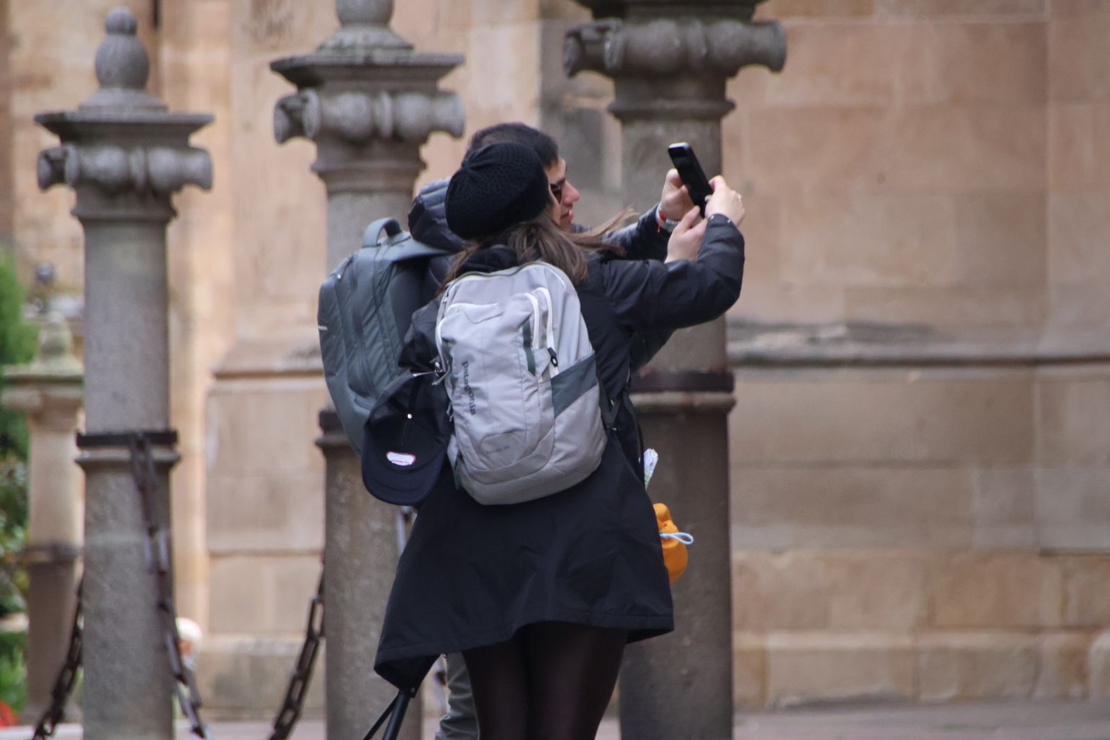 Turistas tomándose fotos. Foto de archivo