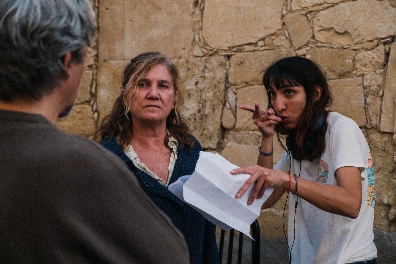 Andrea Casaseca junto a Ana Wagener en el rodaje