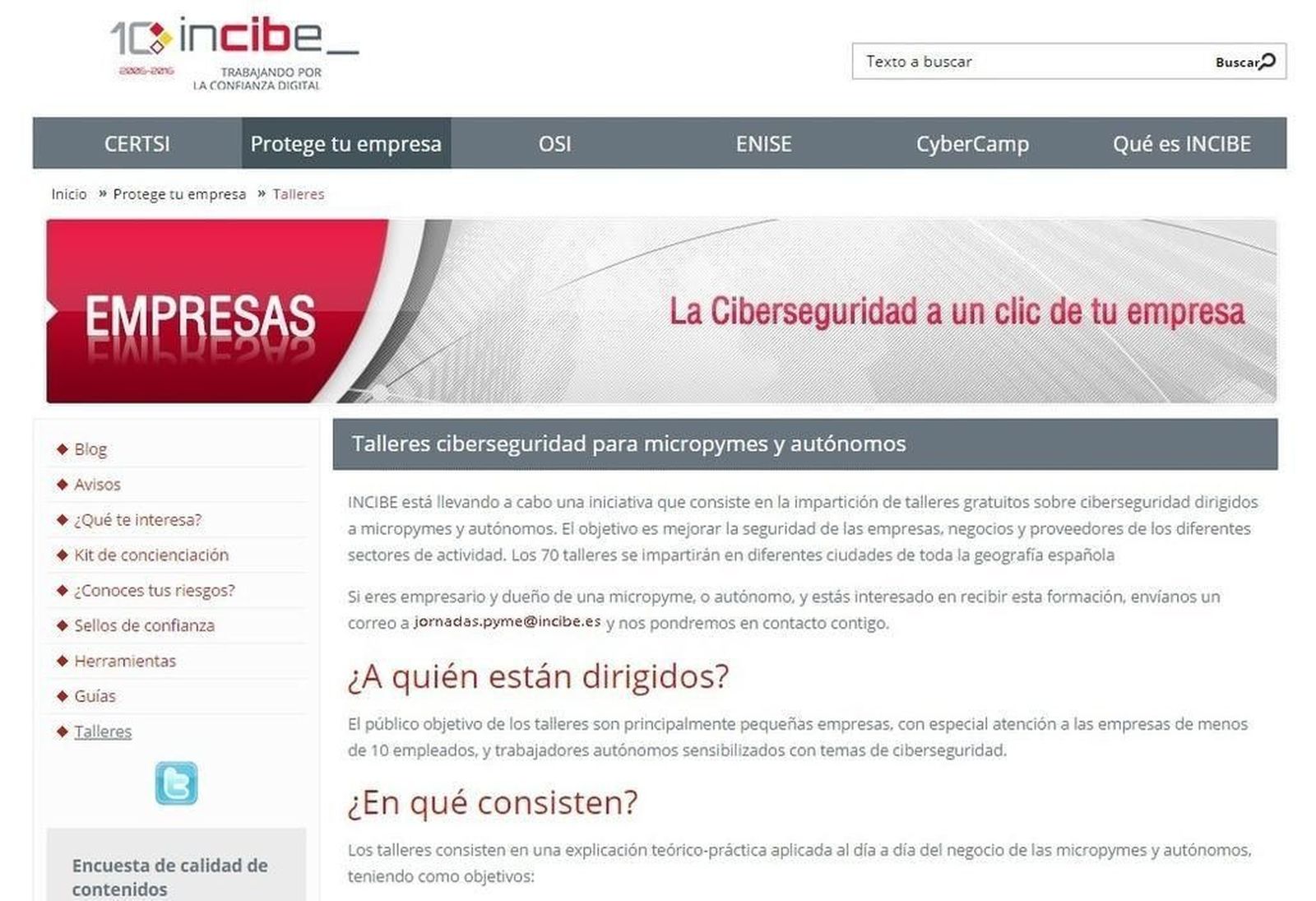 Taller gratuito de ciberseguridad para pymes y autónomos