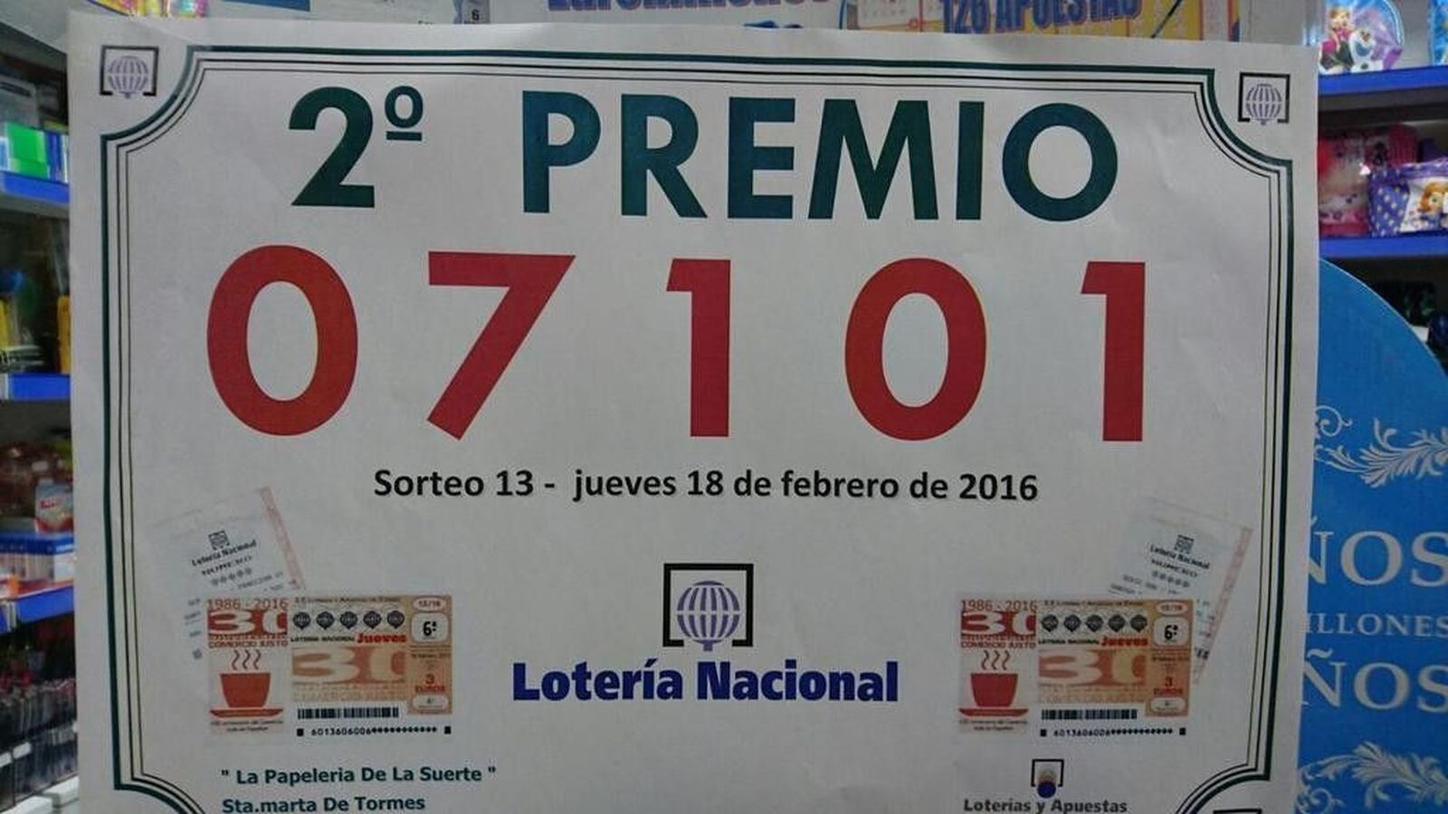 La suerte de la lotería sonríe a Santa Marta