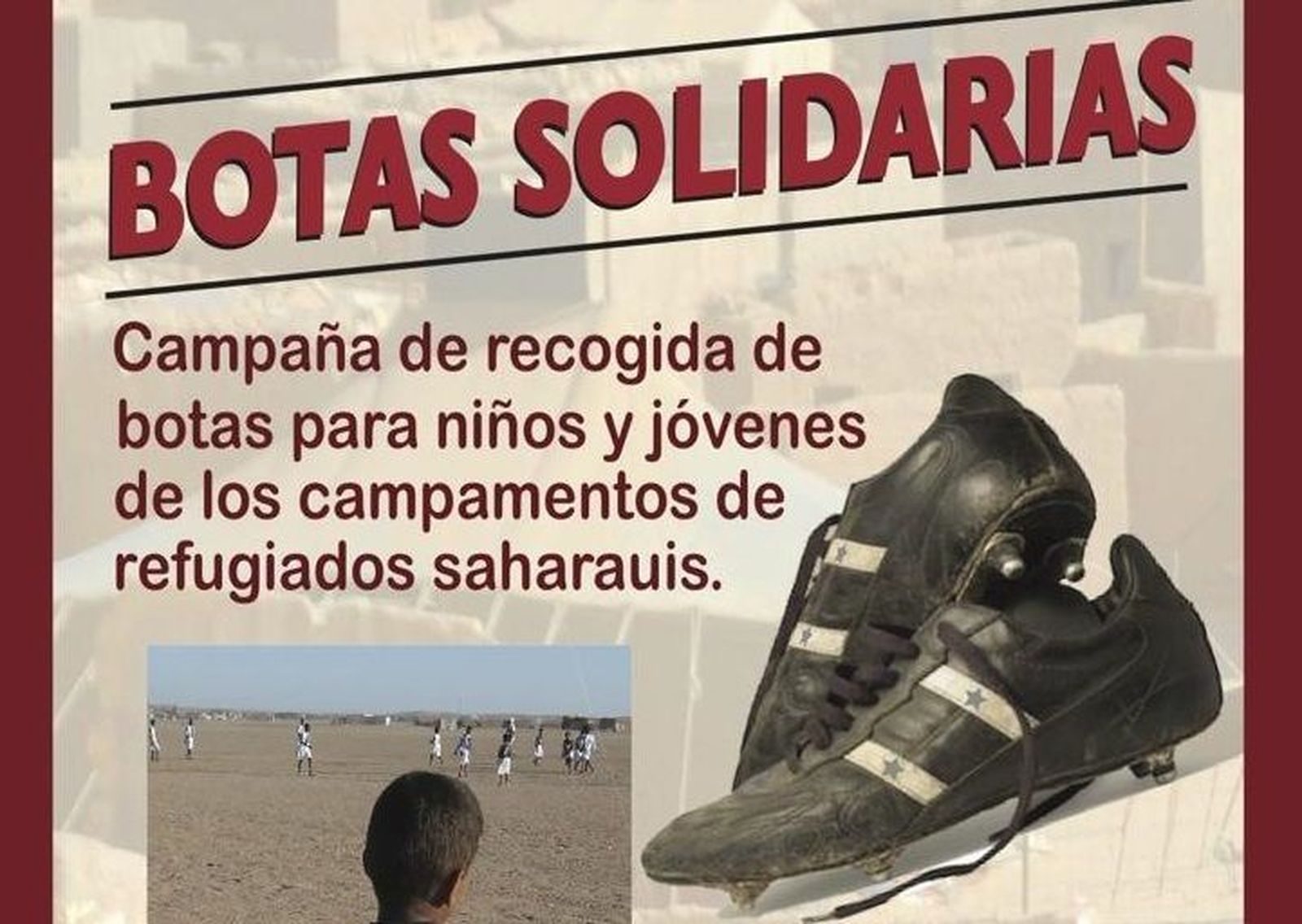 Cartel 'Botas solidarias'