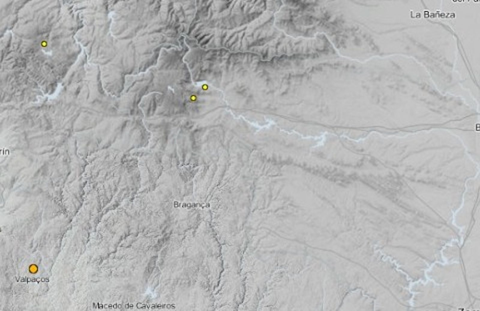 Epicentro del terremoto en Galende