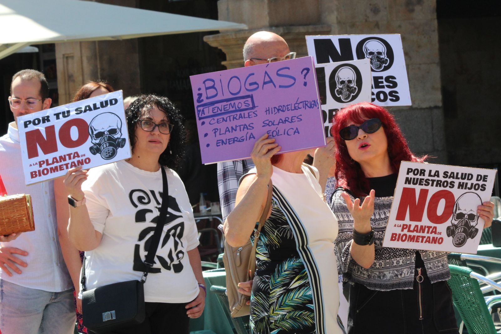 Manifestación Biogás en la Plaza Mayor de Salamanca