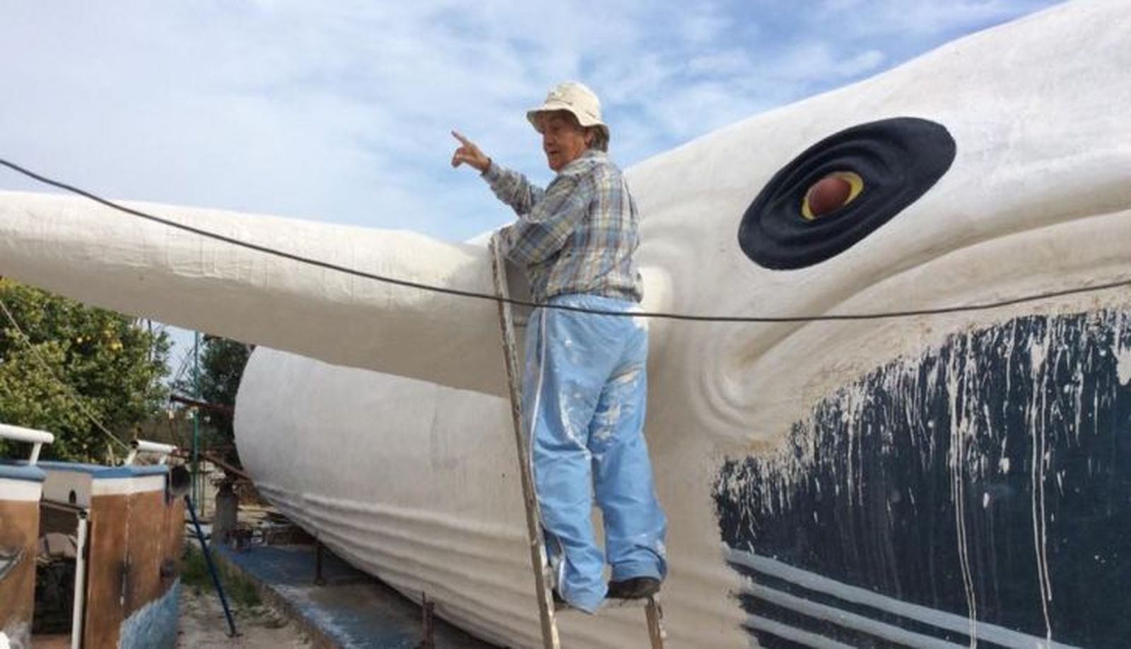 Nino durante el proceso de creación de su obra hace siete años