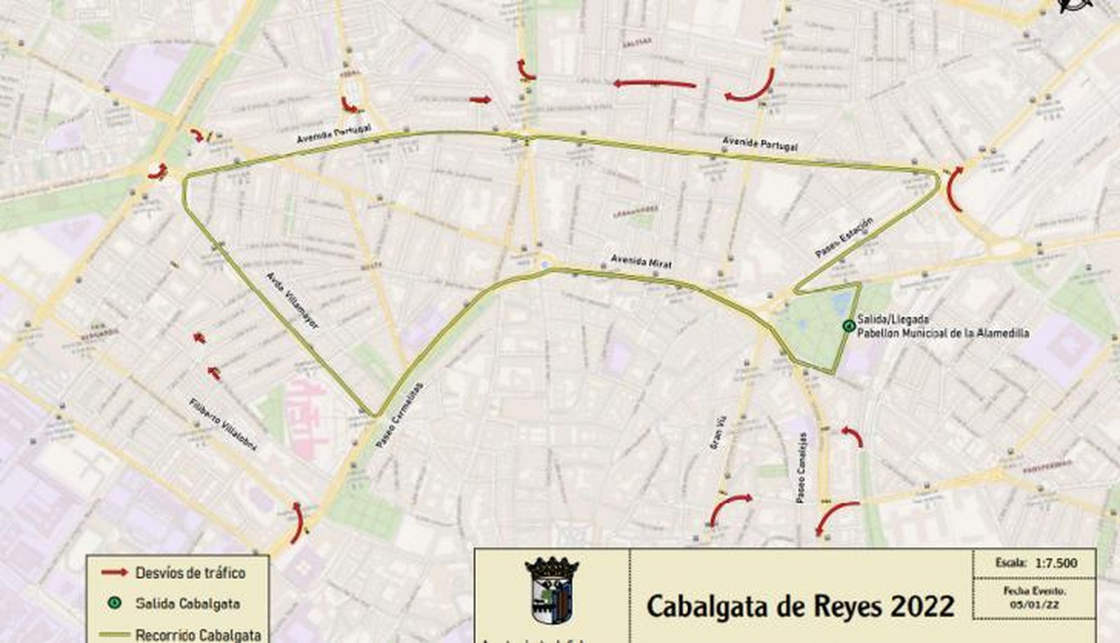 Plano recorrido Cabalgata Reyes Salamanca