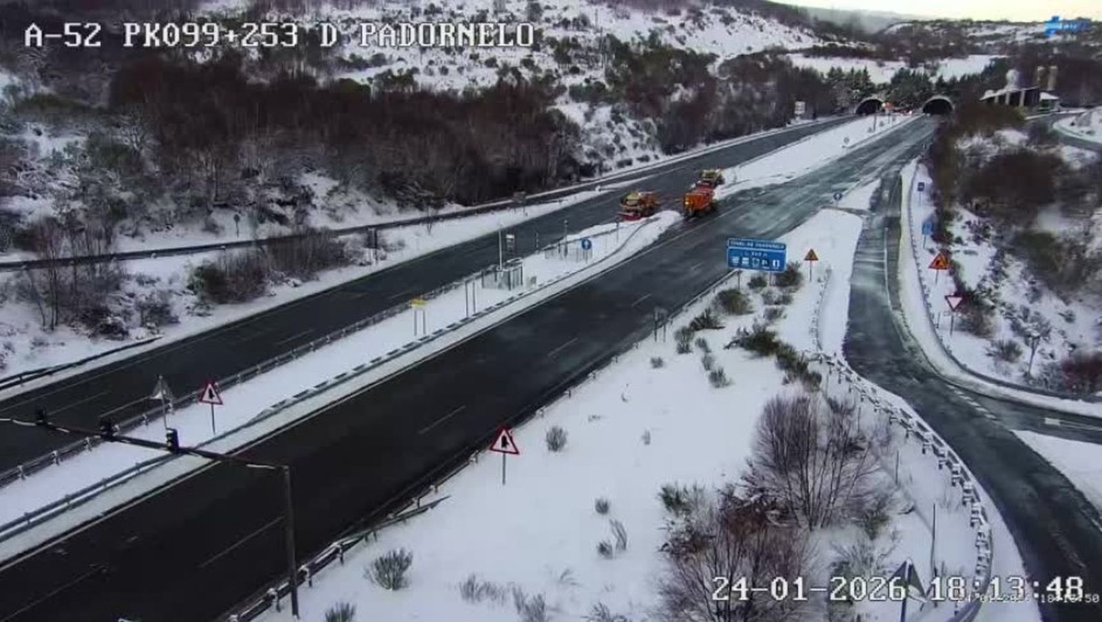 Estado de la vía A-52 este sábado por la tarde